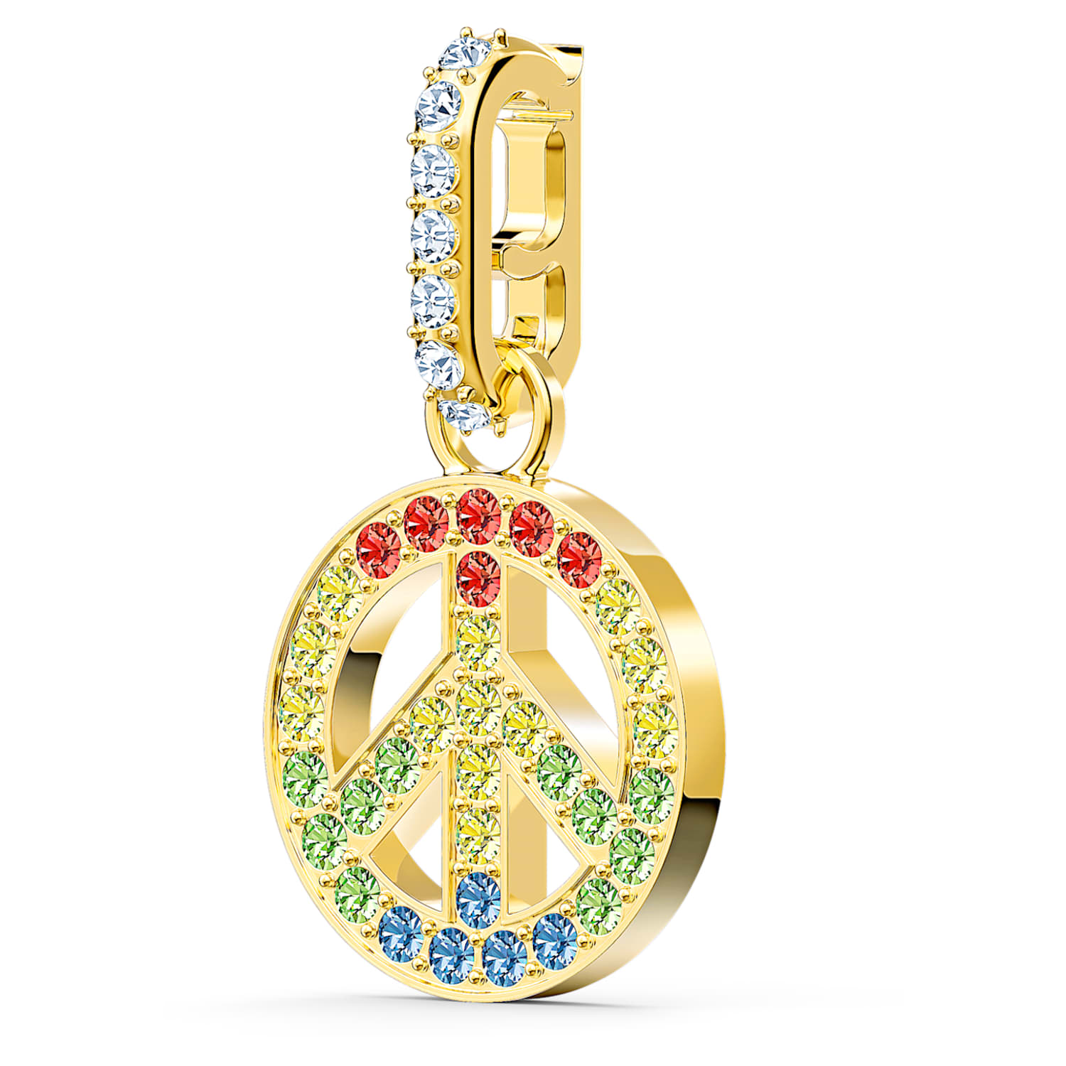 Swarovski Remix Collection Peace Charm, Light multi-colored, Gold-tone  plated