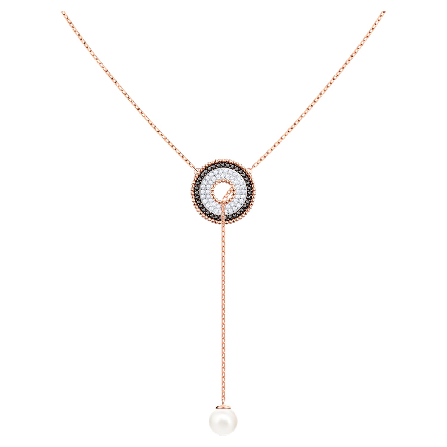 Lollypop Y necklace, Rose gold-tone 