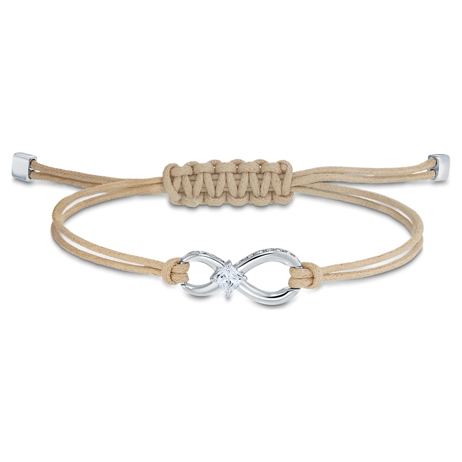 Bracelet Swarovski Infinity, beige, métal rhodié