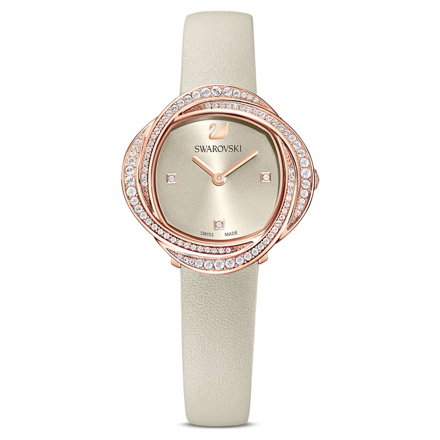 Crystal Flower Watch, Leather strap
