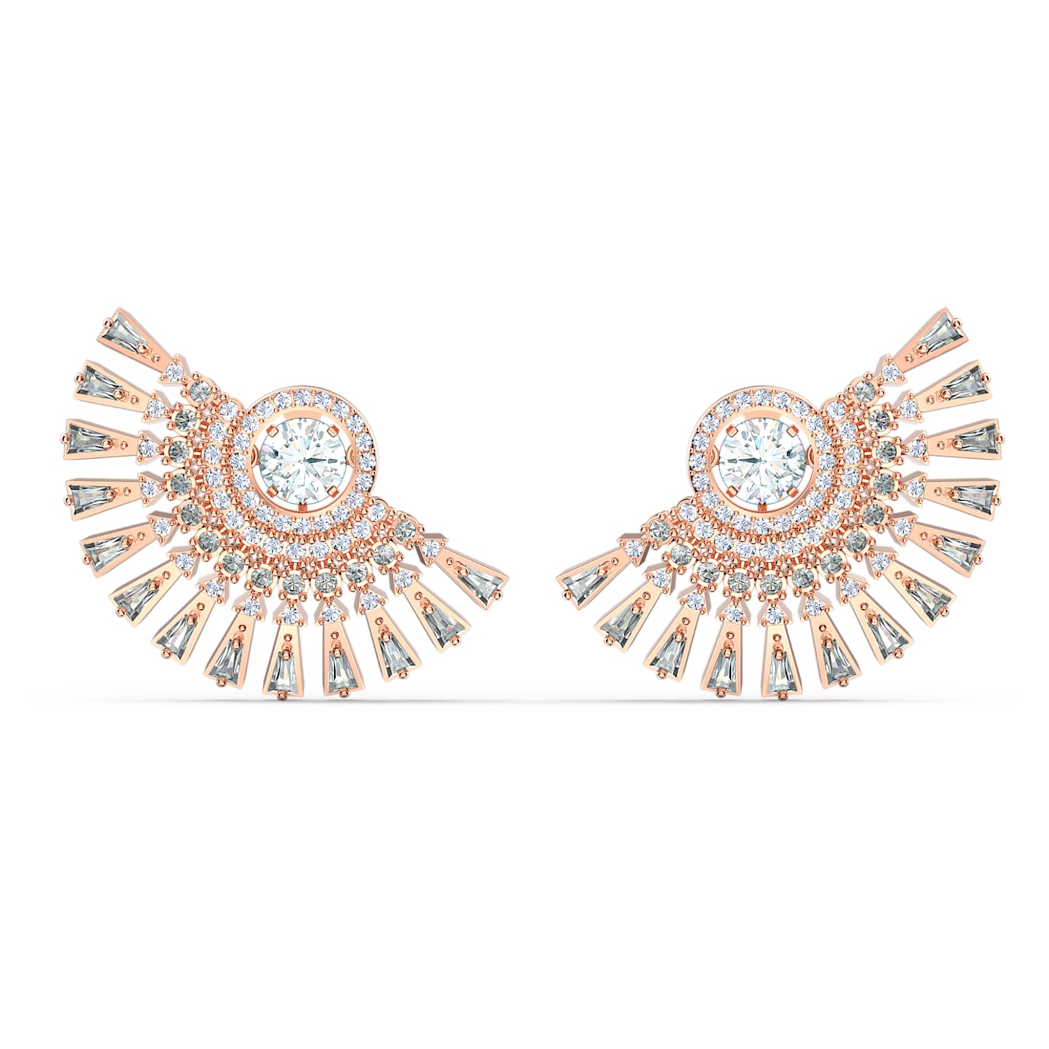 Boucles d'oreilles Swarovski Sparkling Dance Dial Up, gris, métal doré rose Boucles d'oreilles Swarovski Sparkling Dance Dial Up, gris, métal doré rose