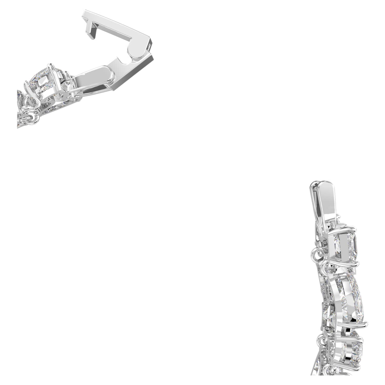 Tennis Deluxe Mixed Bracelet, White, Rhodium plated Tennis Deluxe Mixed Bracelet, White, Rhodium plated