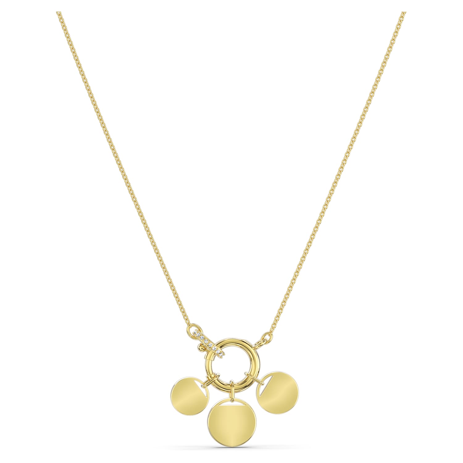 Ginger Charm Necklace, White, Gold-tone plated Ginger Charm Necklace, White, Gold-tone plated