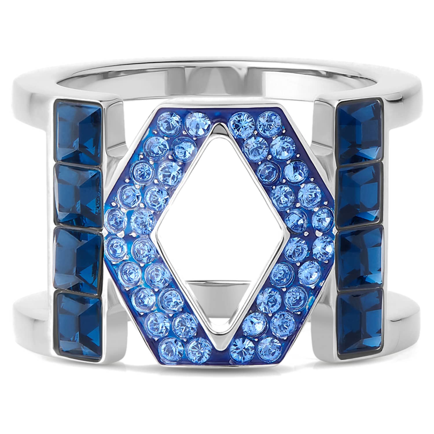 Karl Lagerfeld Logo Ring, Blue, Palladium plated Karl Lagerfeld Logo Ring, Blue, Palladium plated