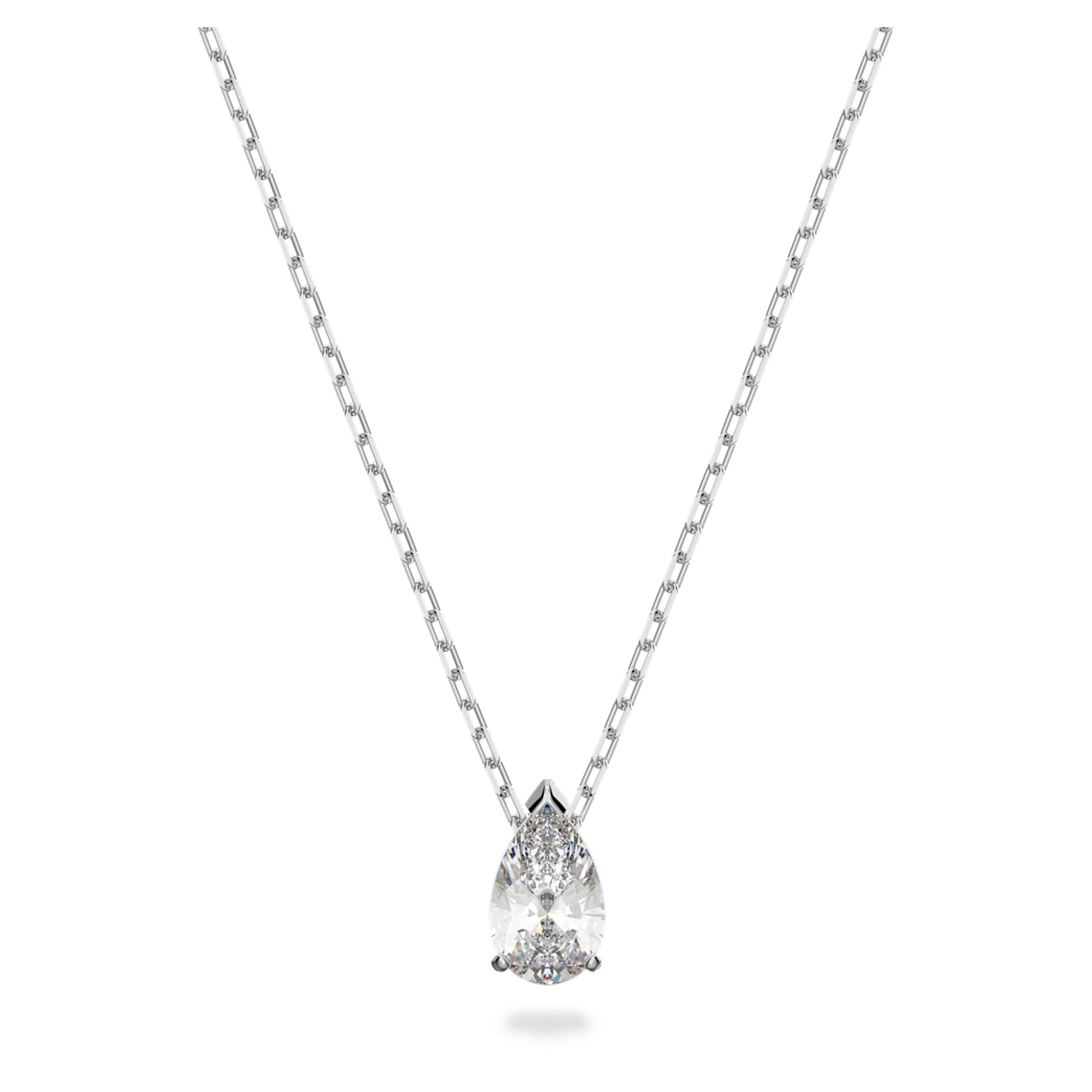 Attract set, Pear cut crystal, White, Rhodium plated | Swarovski.com