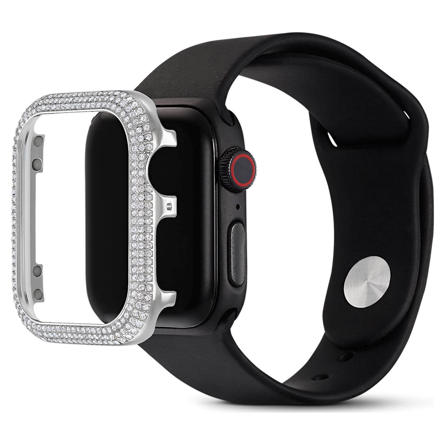 Cover compatibile con Apple Watch® Sparkling, Tono argentato | Swarovski