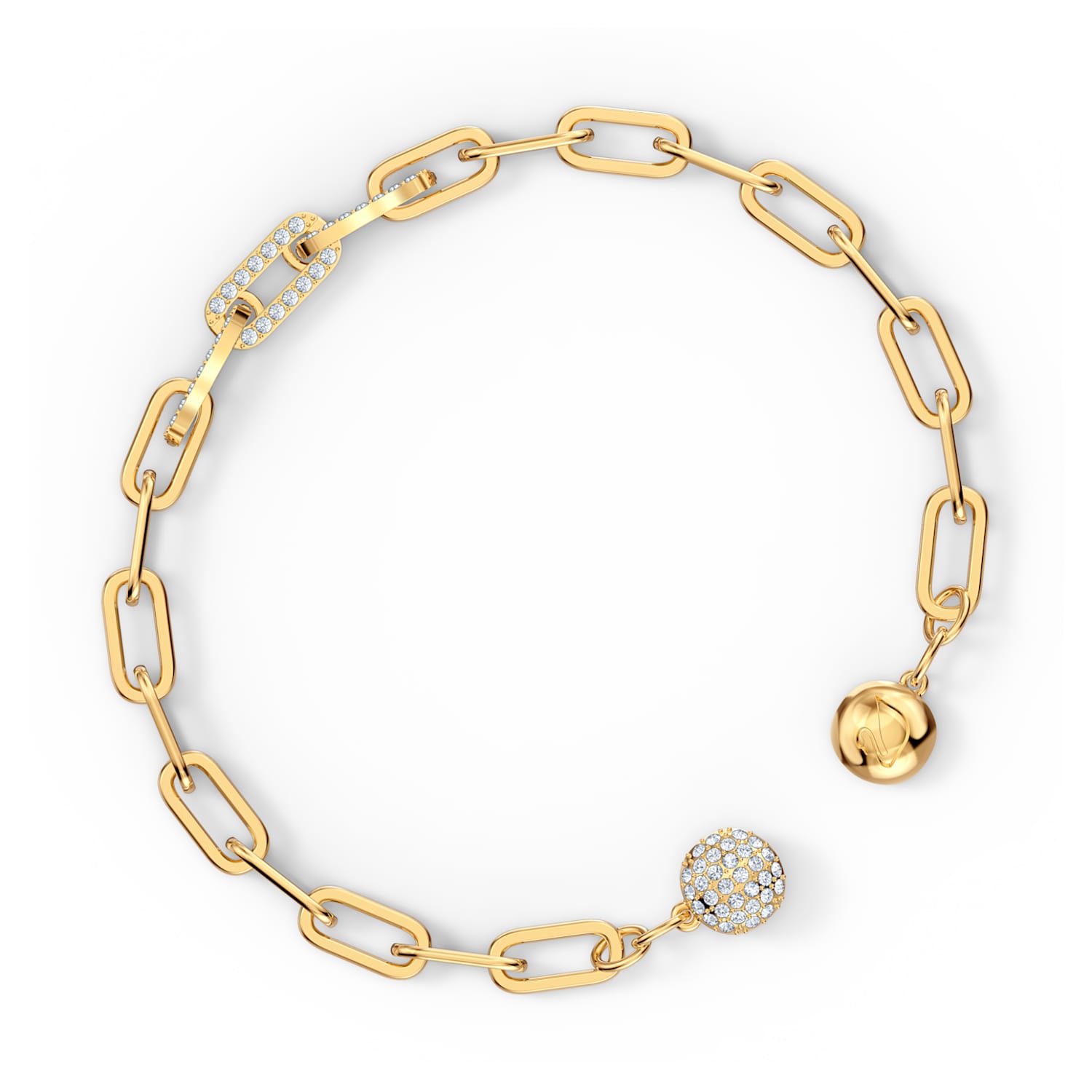 Bracelet The Elements Chain, blanc, métal doré | Swarovski.com