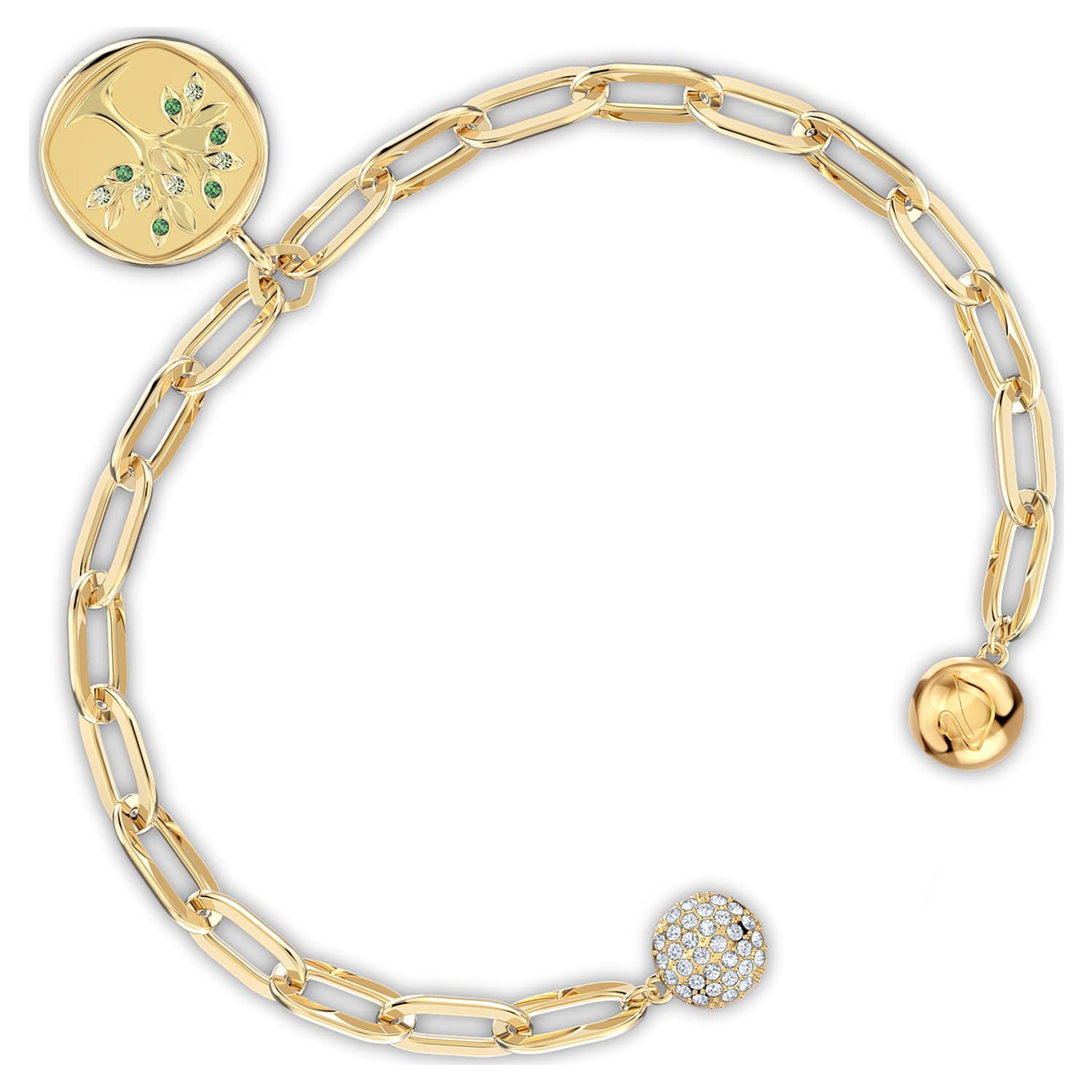 The Elements Tree Bracelet, Green, Gold-tone plated The Elements Tree Bracelet, Green, Gold-tone plated