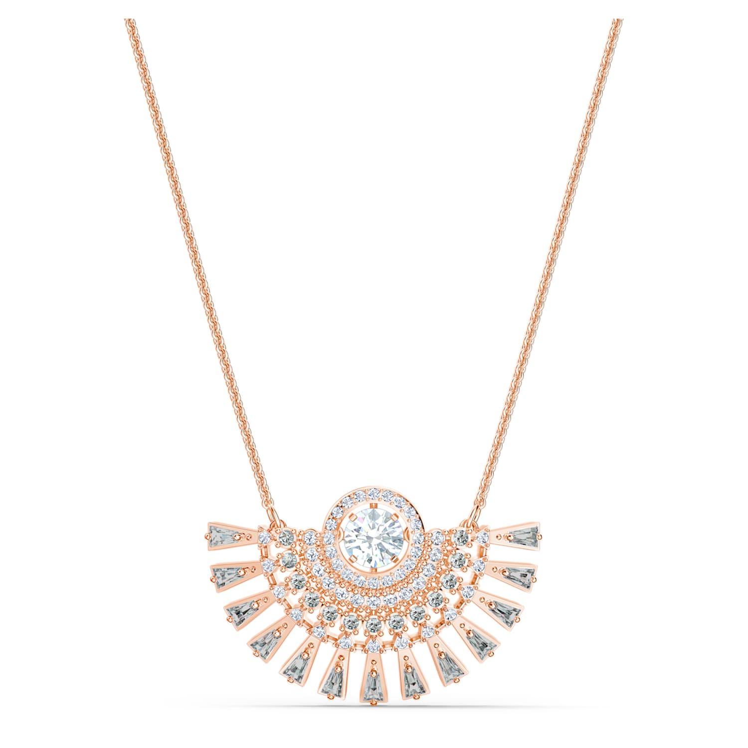 Collier Swarovski Sparkling Dance Dial Up, medium, gris, métal doré rose Collier Swarovski Sparkling Dance Dial Up, medium, gris, métal doré rose