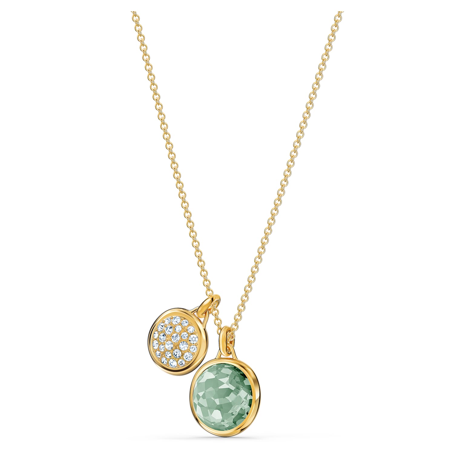 Tahlia set, Round, Green, Gold-tone 