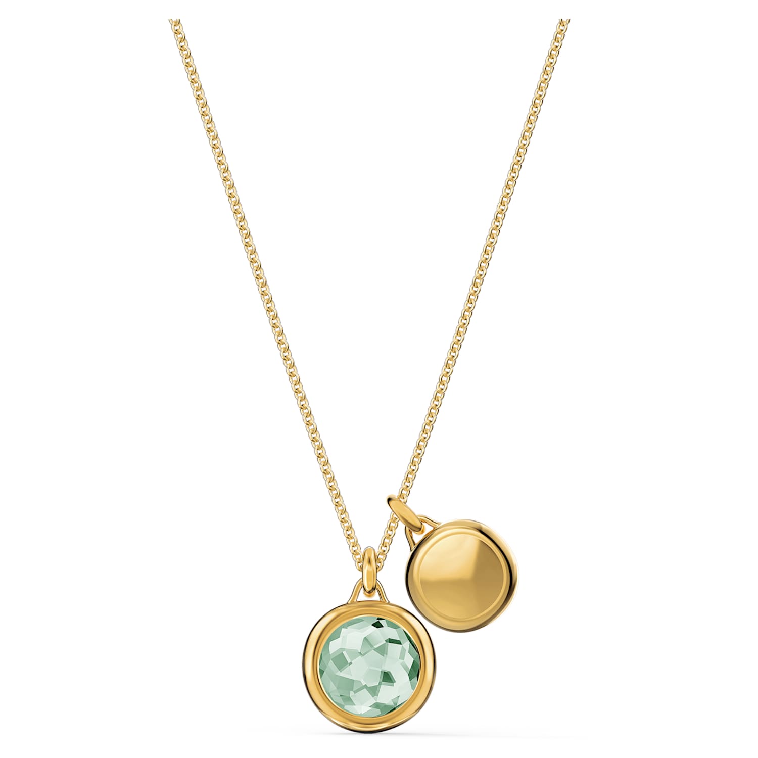 Round, Green, Gold-tone plated | Swarovski