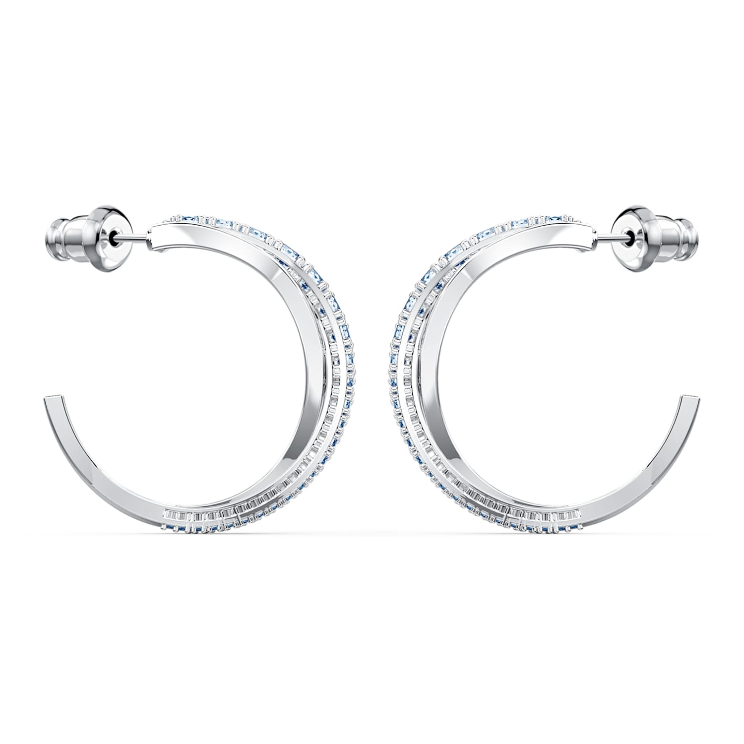 Swarovski blue sales hoop earrings