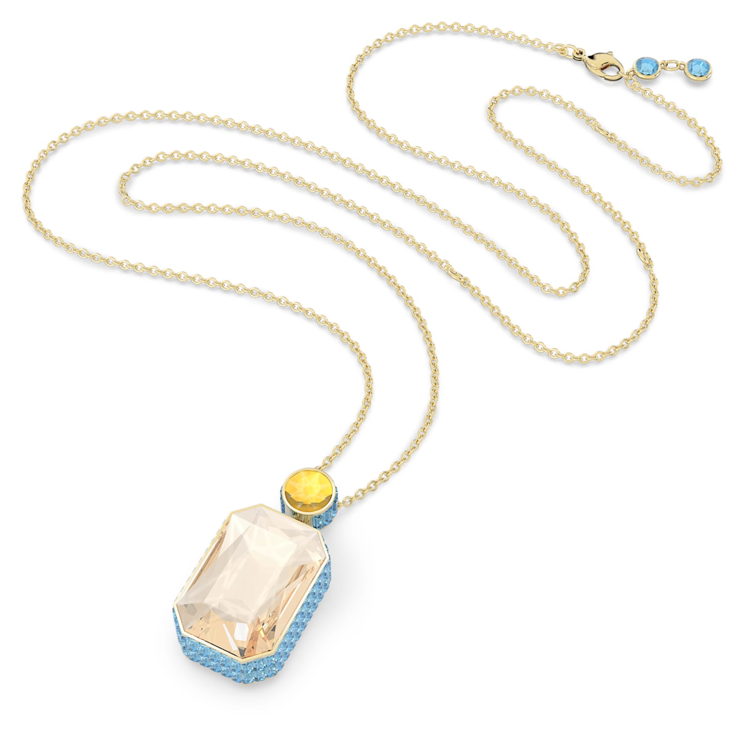 Orbita necklace, Octagon cut, Multicolored, Gold-tone plated