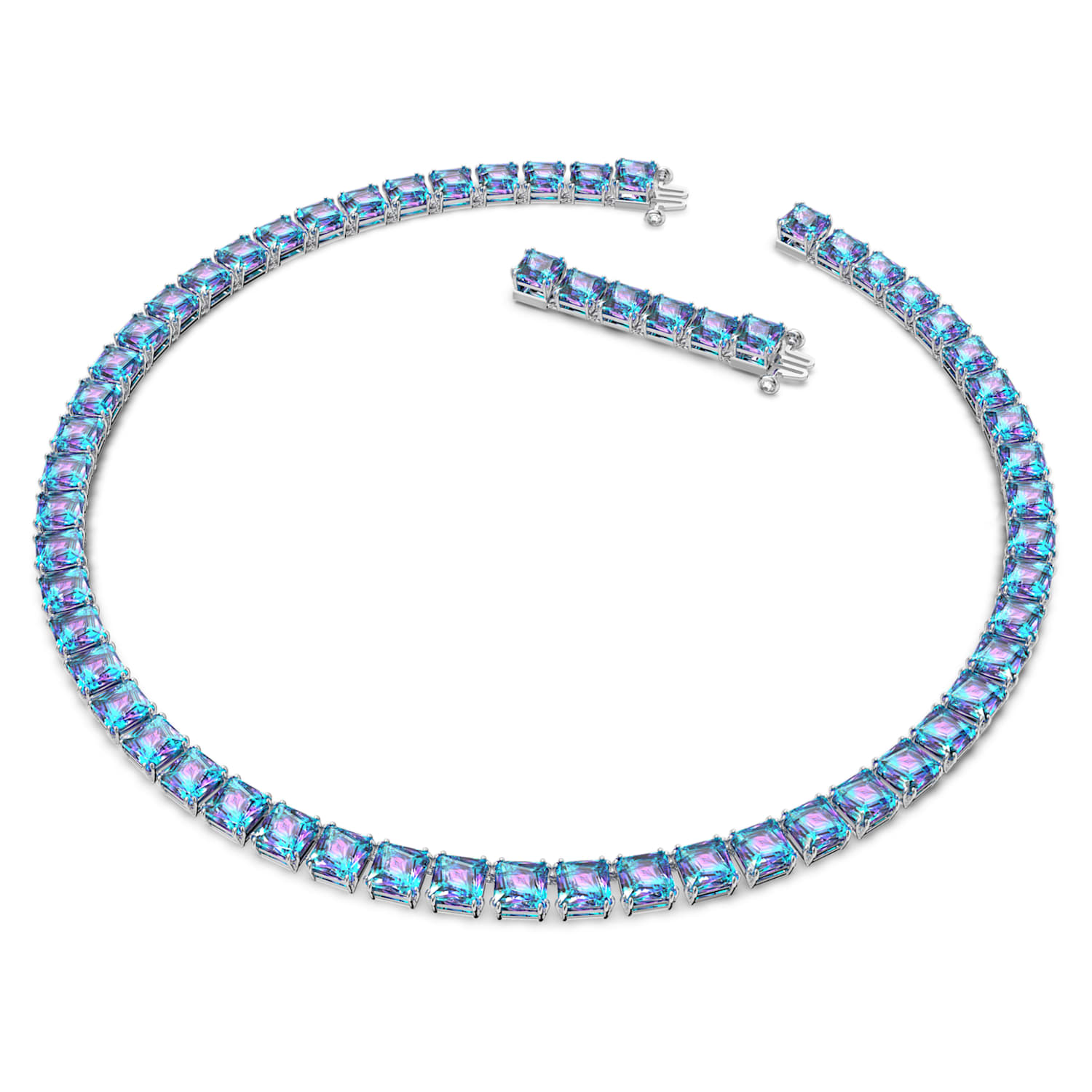 millenia necklace square cut swarovski zirconia purple rhodium plated swarovski com