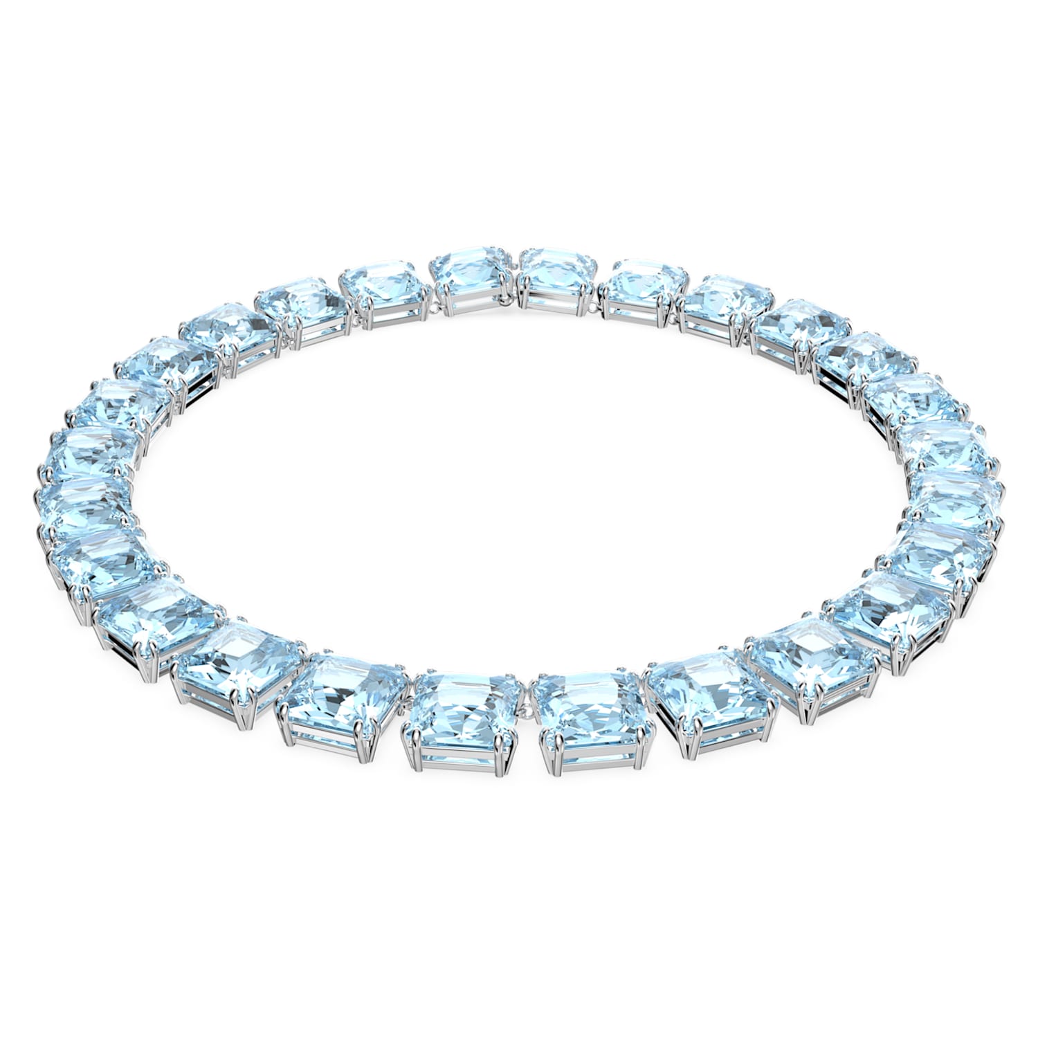 Meter Blijkbaar Slecht Millenia necklace, Square cut, Blue, Rhodium plated | Swarovski