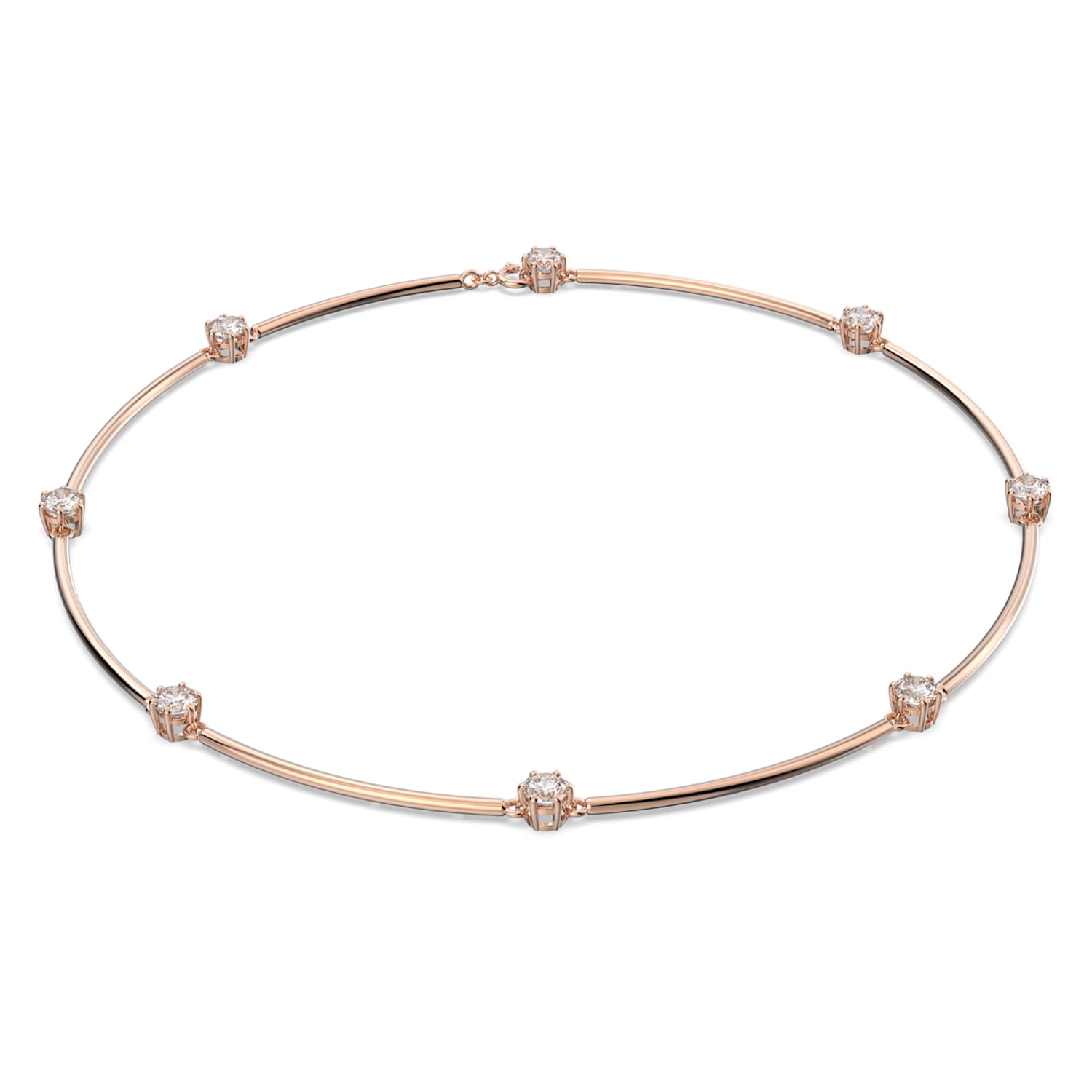 Constella necklace, Round cut, White, Rose gold-tone plated