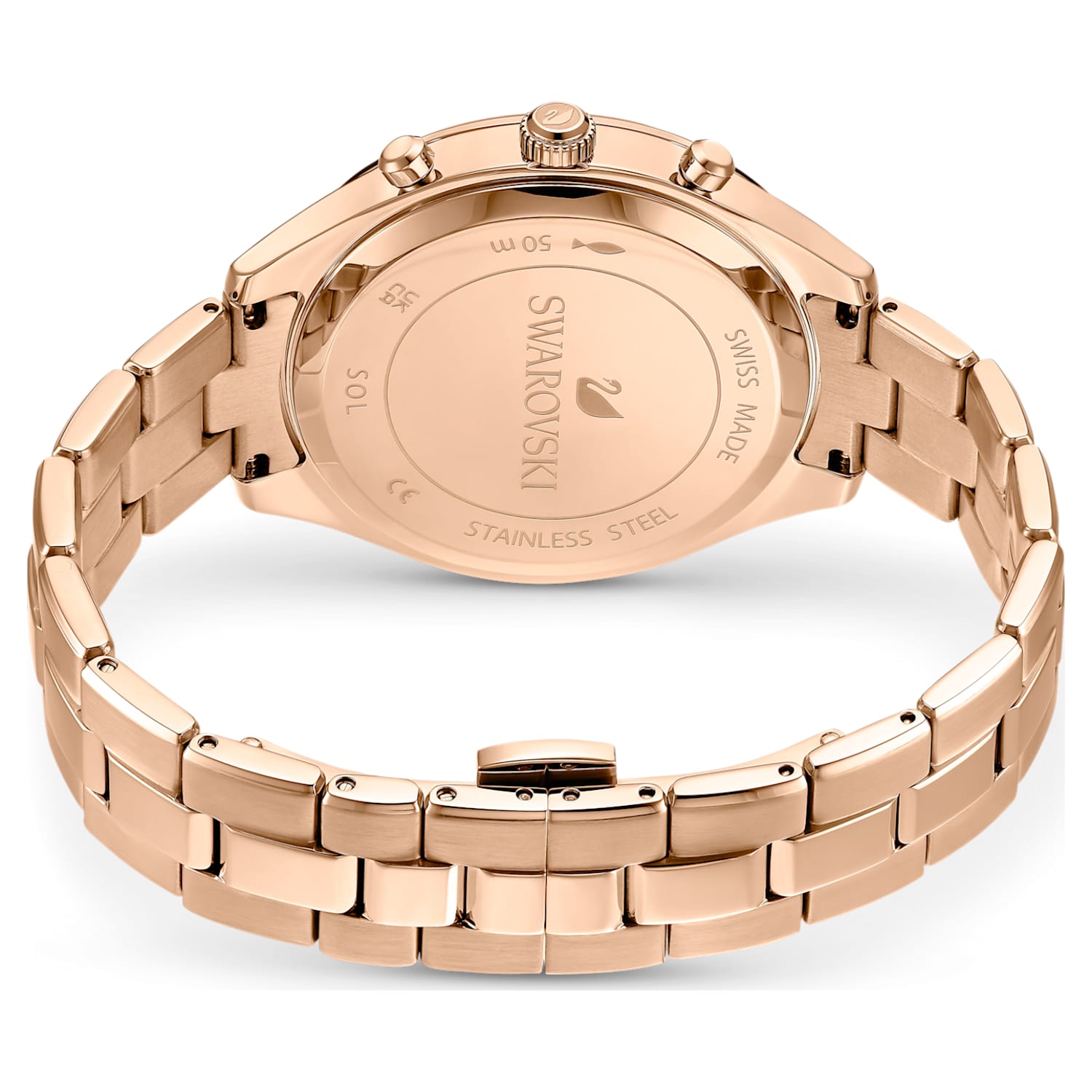 Montre Octea Lux Sport, Bracelet en métal, Ton or rose, Finition or rose |  Swarovski.com