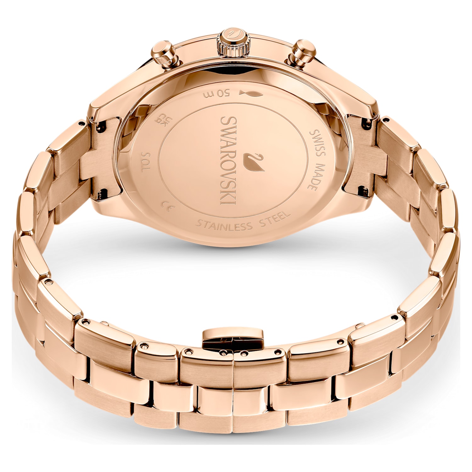 Octea Lux Sport watch, Metal bracelet, White, Rose gold-tone 