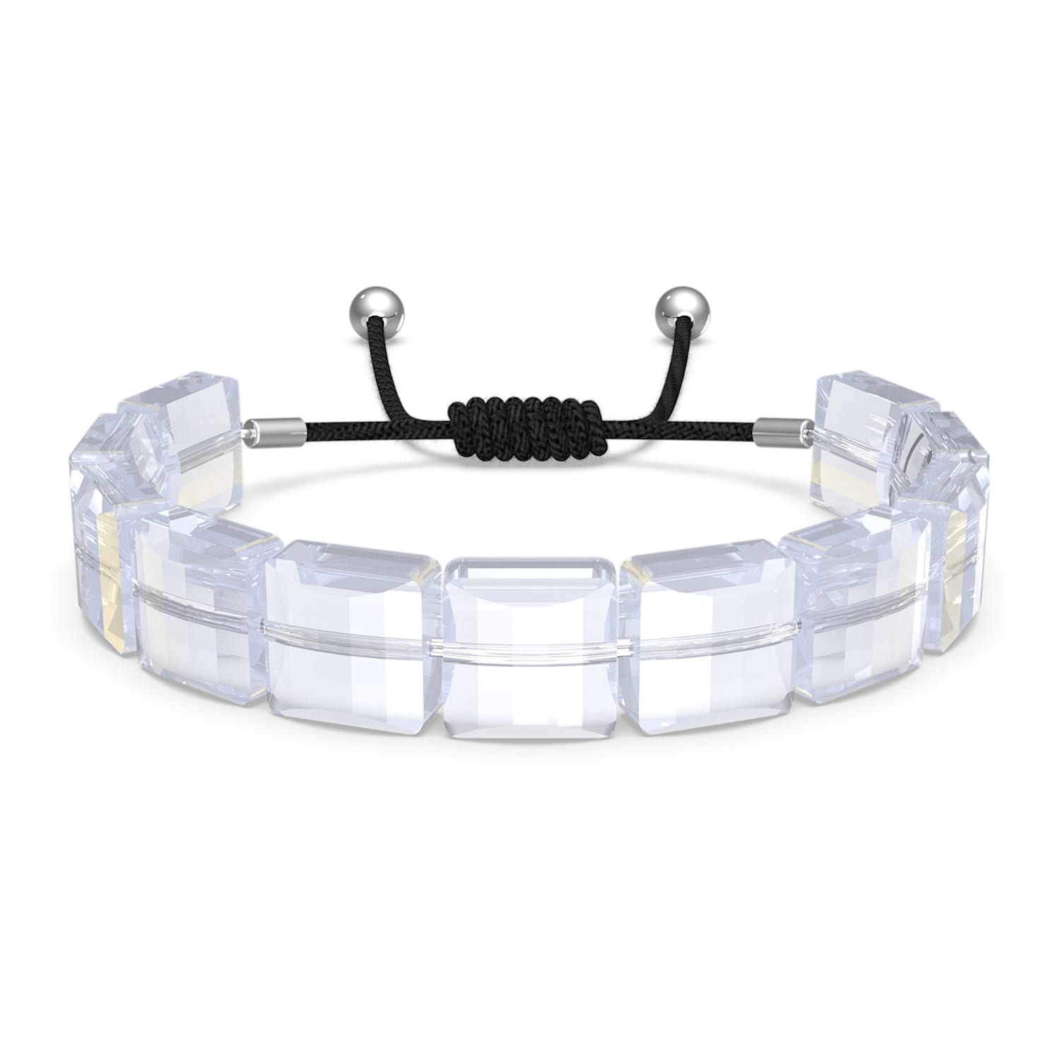 Tennis bracelet Round cut White Rhodium plated  Swarovski