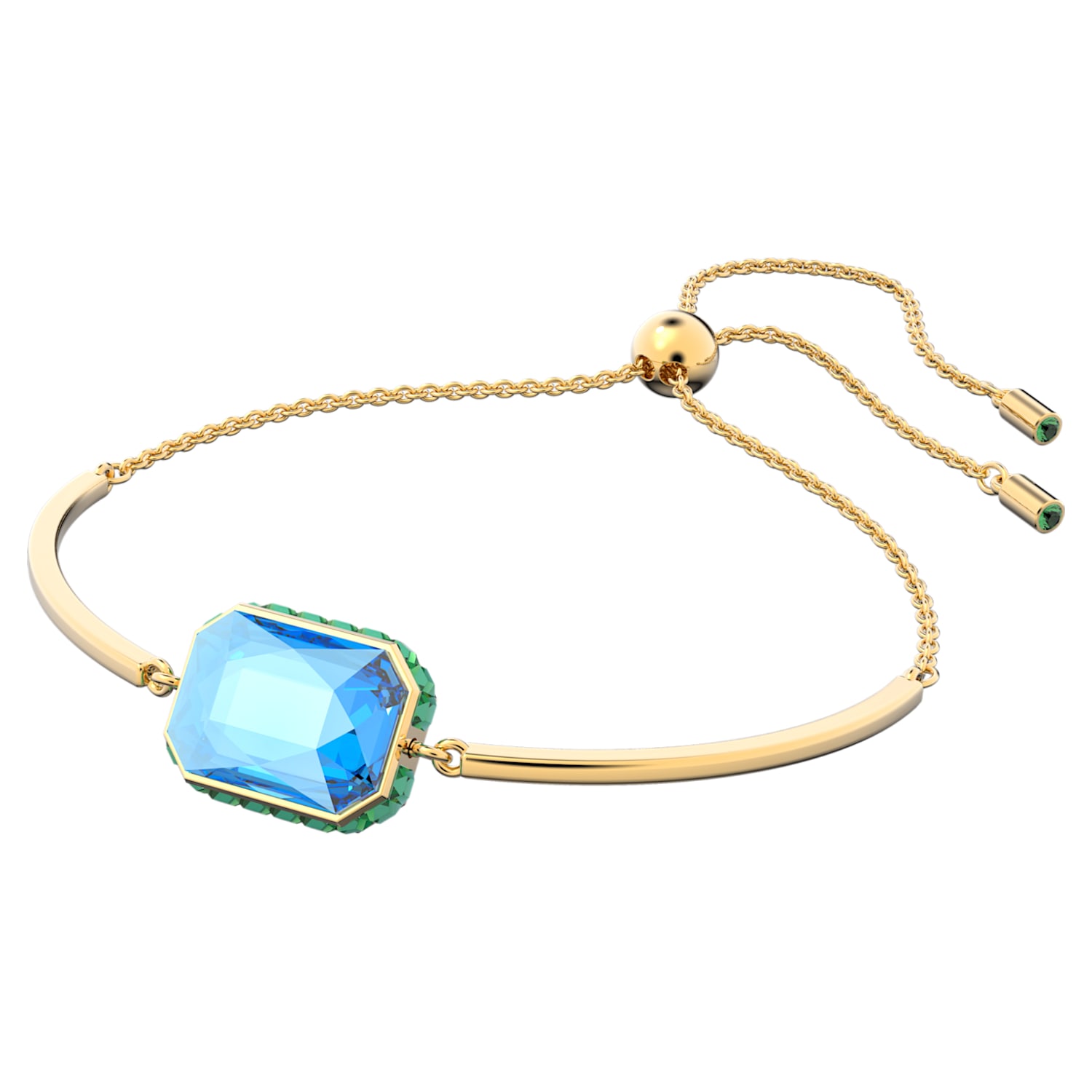 Orbita bracelet, Octagon cut, Multicolored, Gold-tone plated 