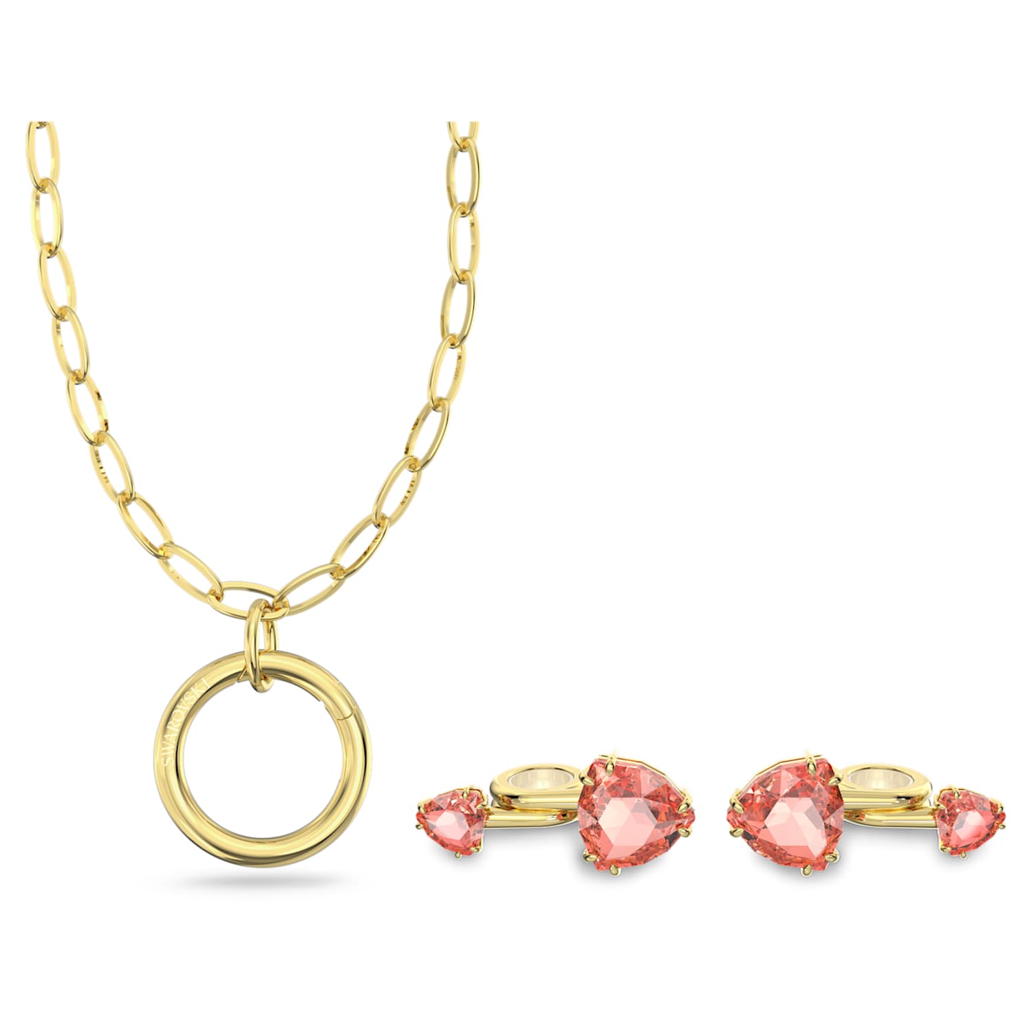 Pod jewellery, Pink, Gold-tone plated 