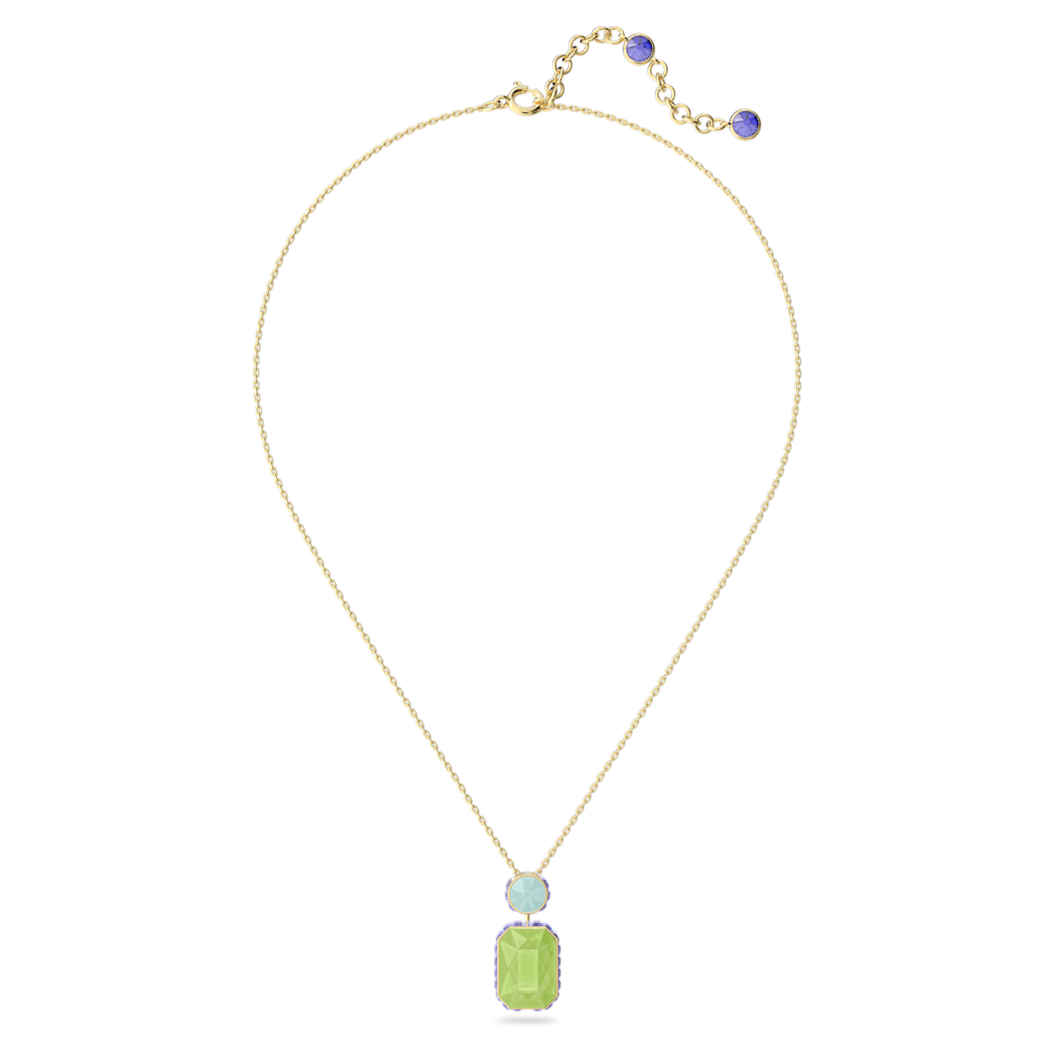Orbita necklace, Octagon cut, Small, Multicolored, Gold-tone plated