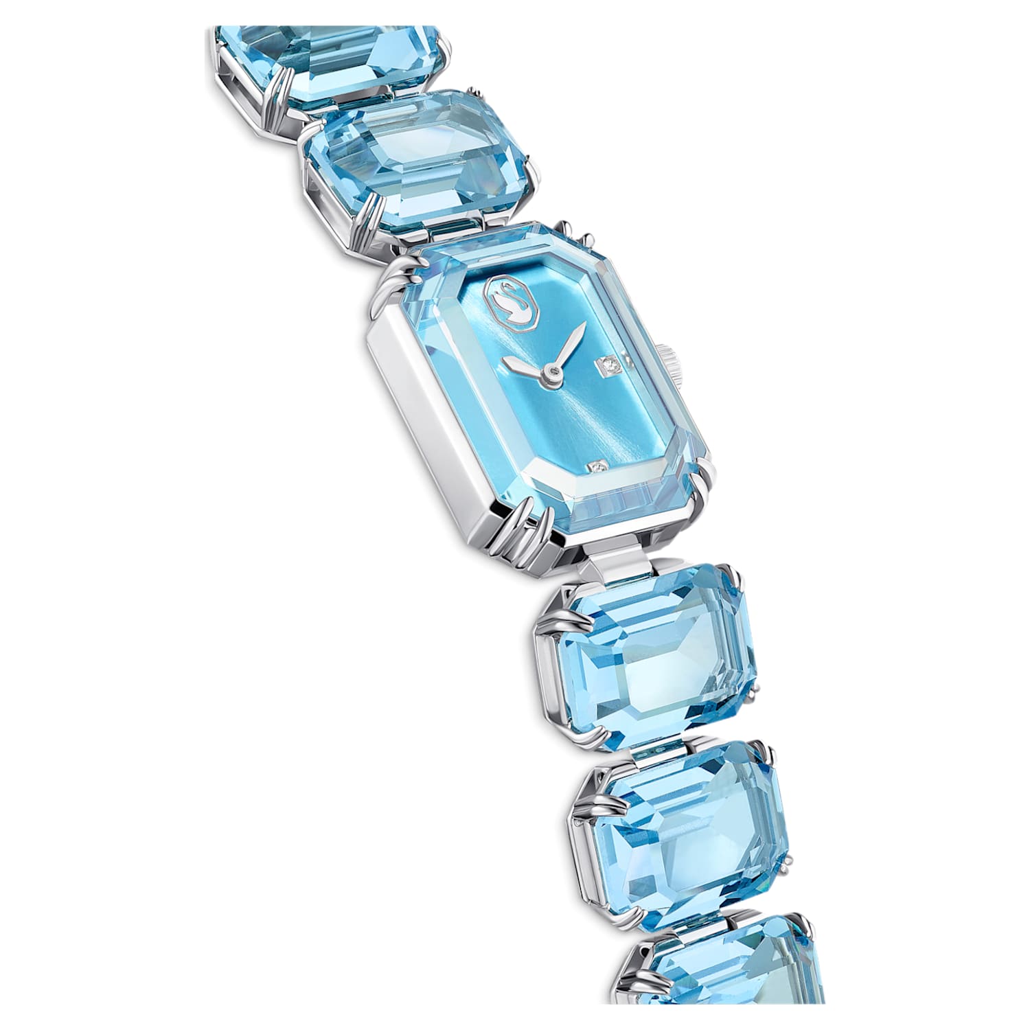 Watch, Octagon cut bracelet, Blue, Stainless steel | Swarovski
