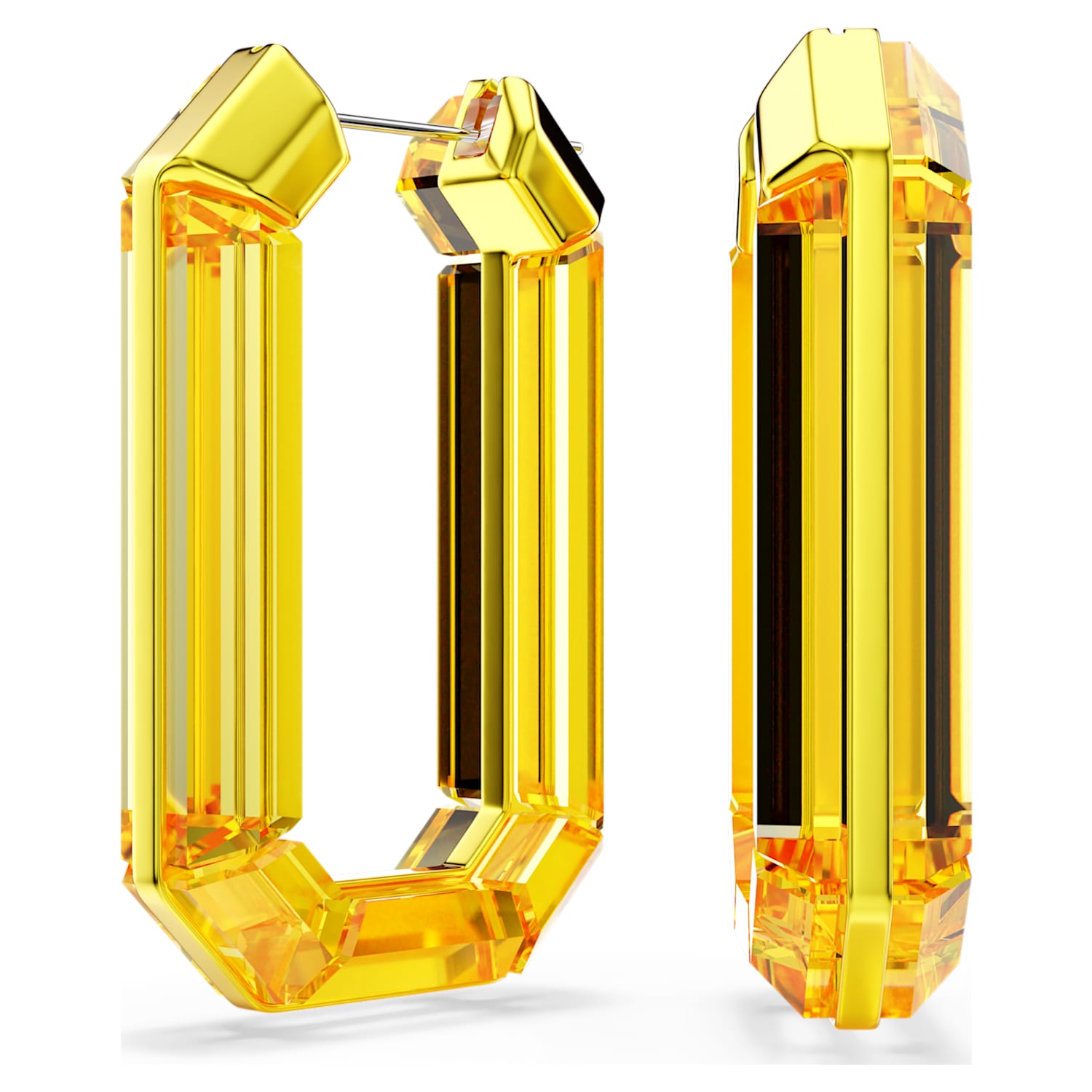 Lucent hoop earrings, Yellow | Swarovski