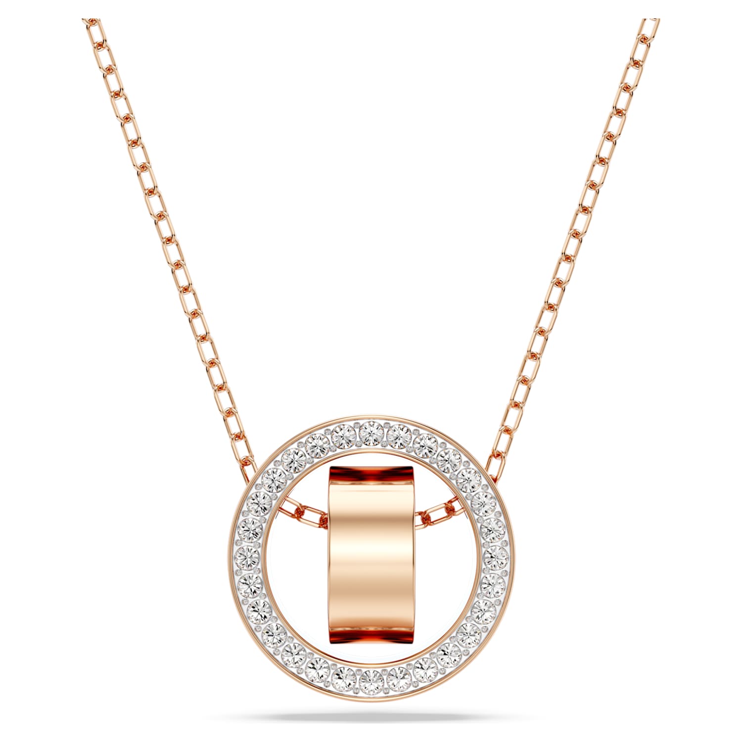 Swarovski rose gold circle necklace Clearance