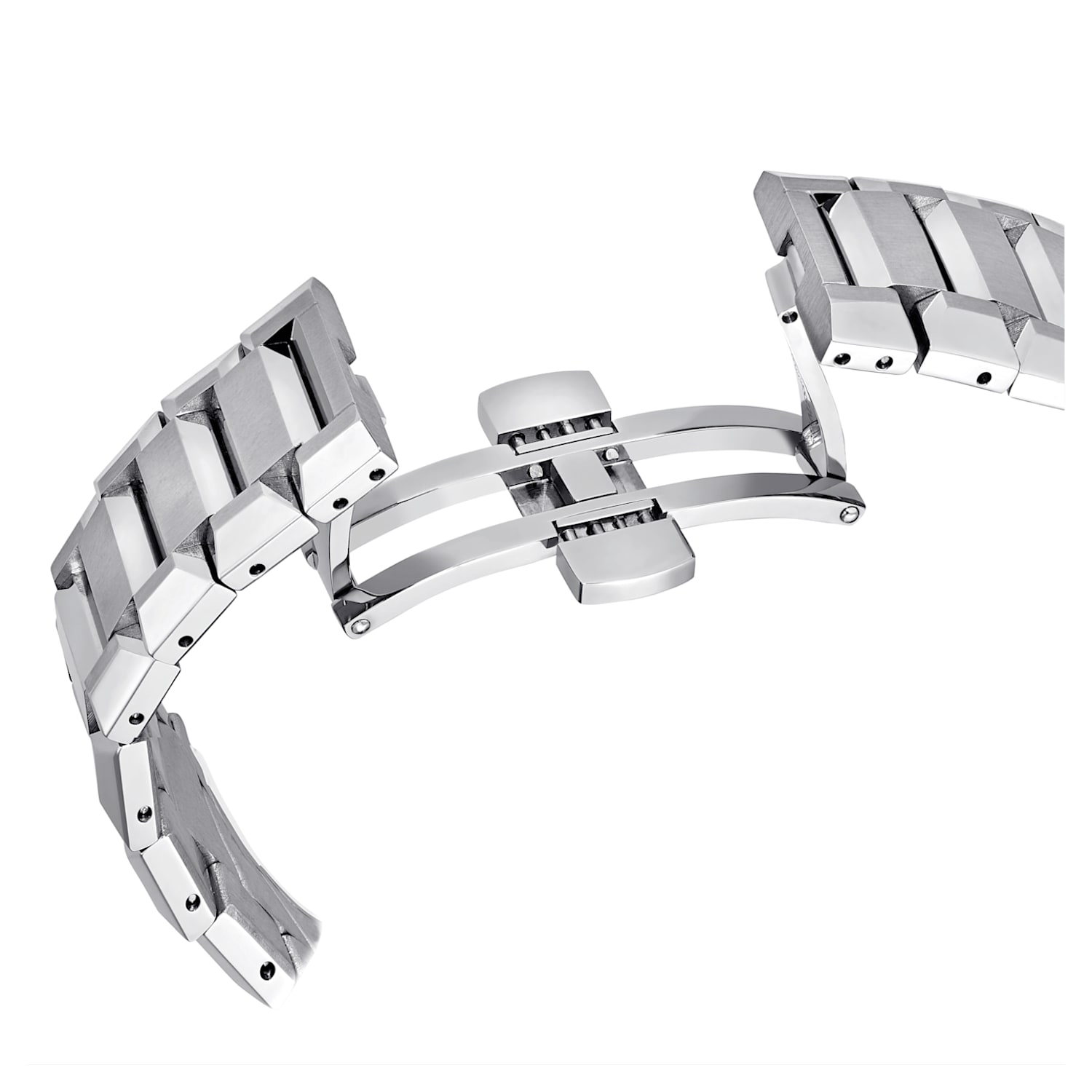 Openable rectangle shaped steel bracelet in rose gold finish 