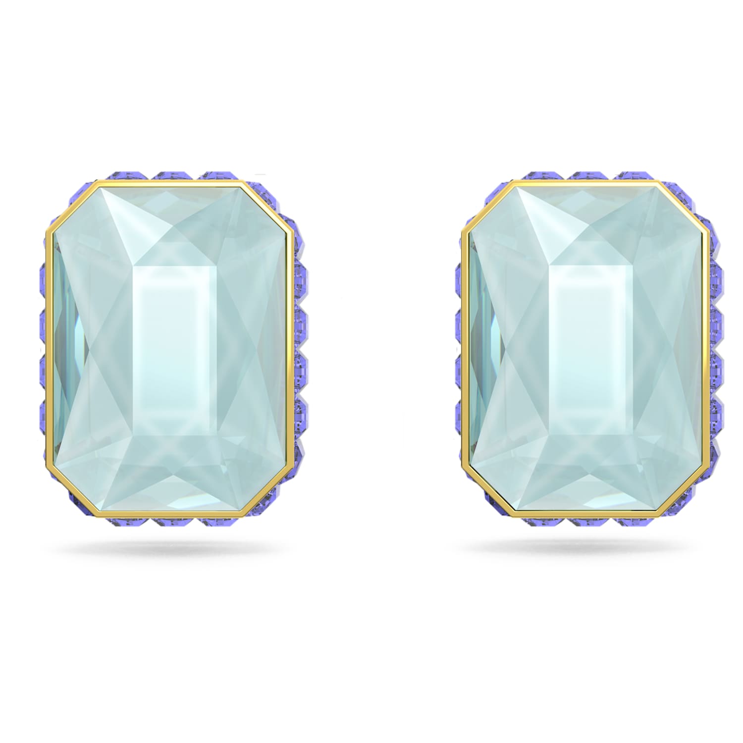 Orbita 耳钉 八角形切割 流光溢彩 镀金色调 Swarovski