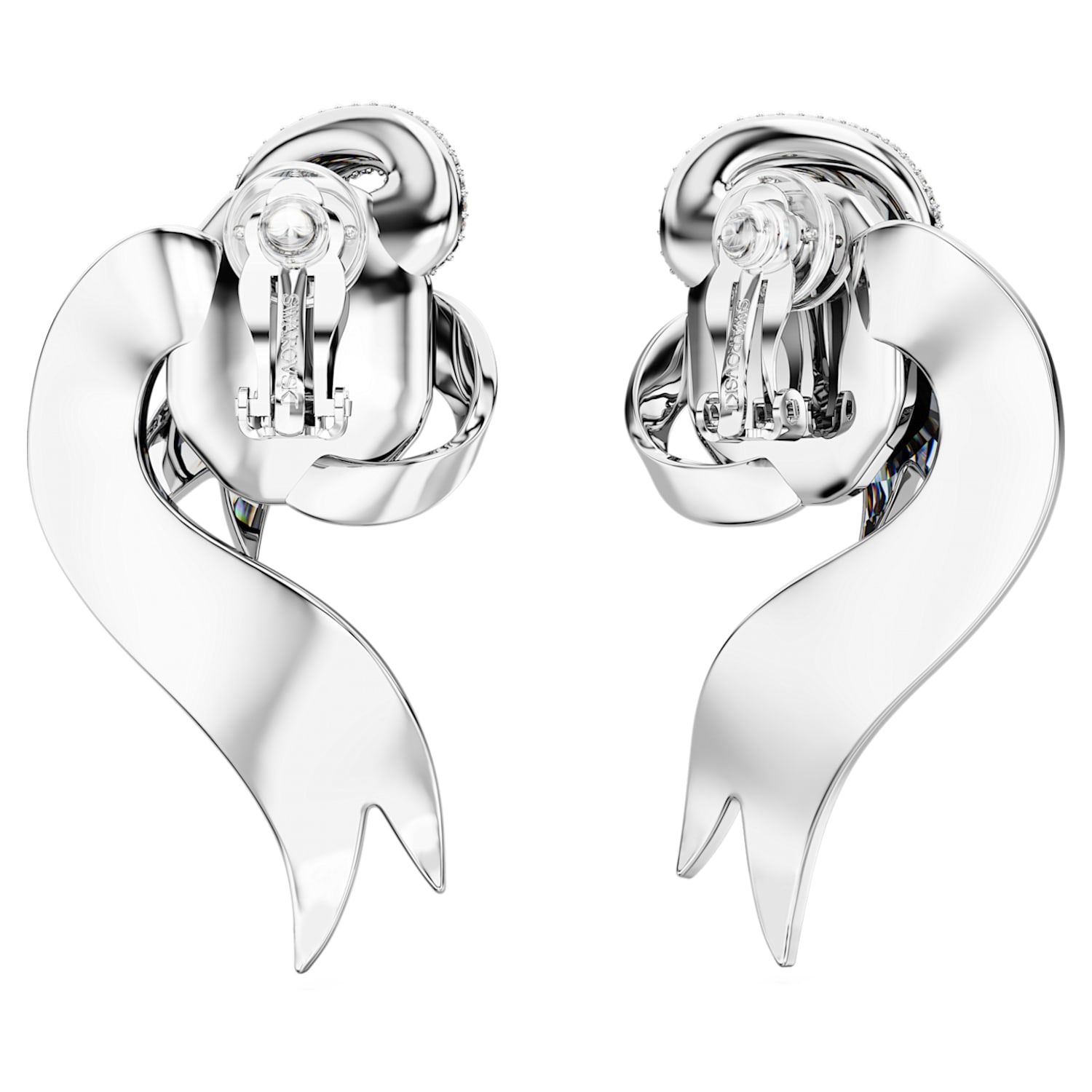 Swarovski Silver Fashion Swan Clip Earrings