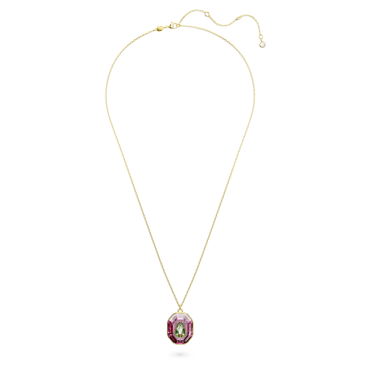 Chroma pendant, Mixed cuts, Medium, Multicolored, Gold-tone plated 
