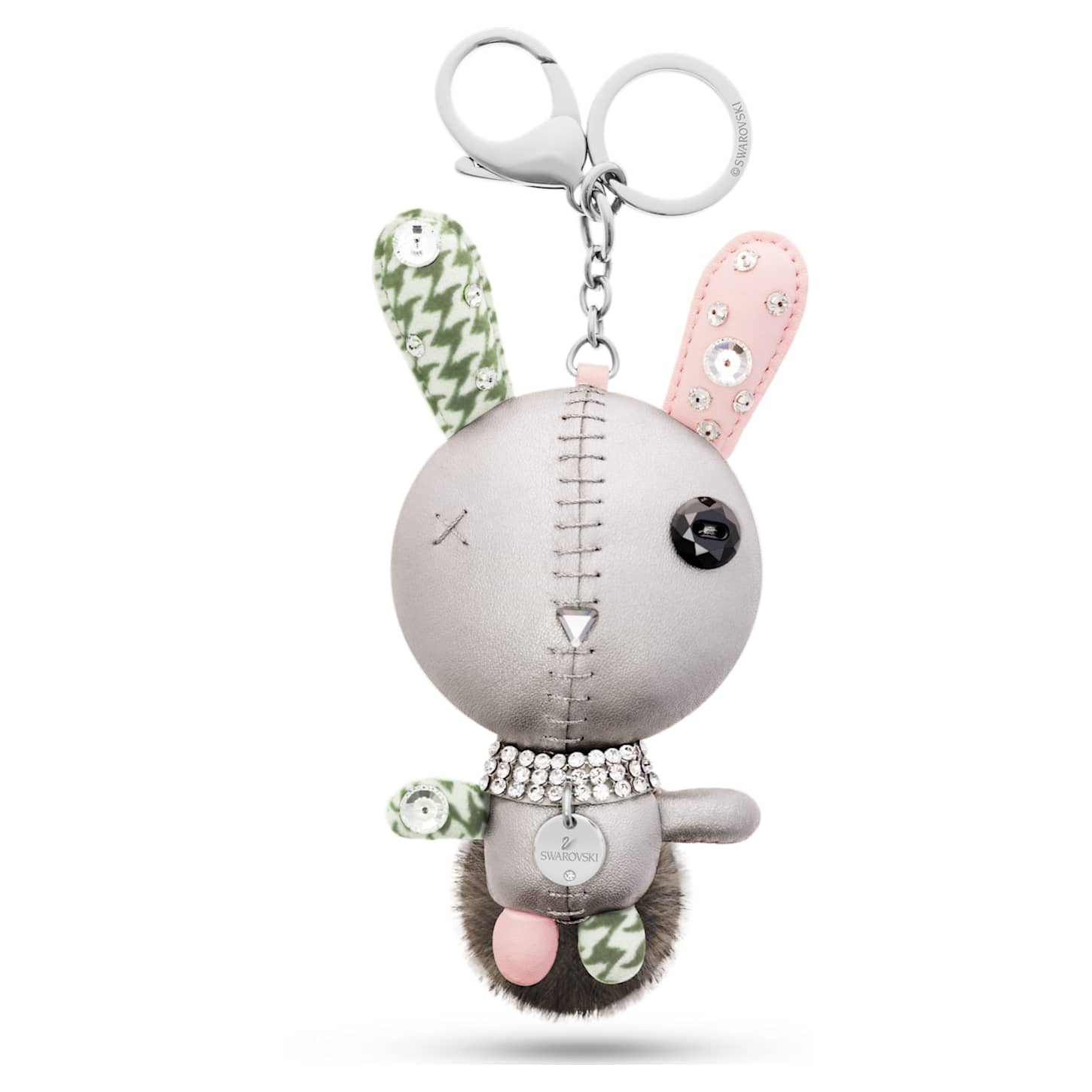 Mathilde バッグチャーム, ウサギ, グレー, ステンレス鋼 | Swarovski