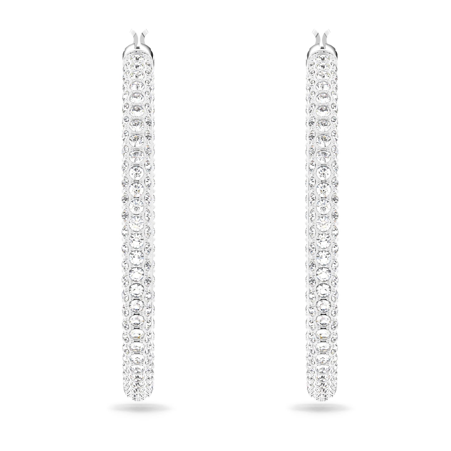 White stone hoop earrings