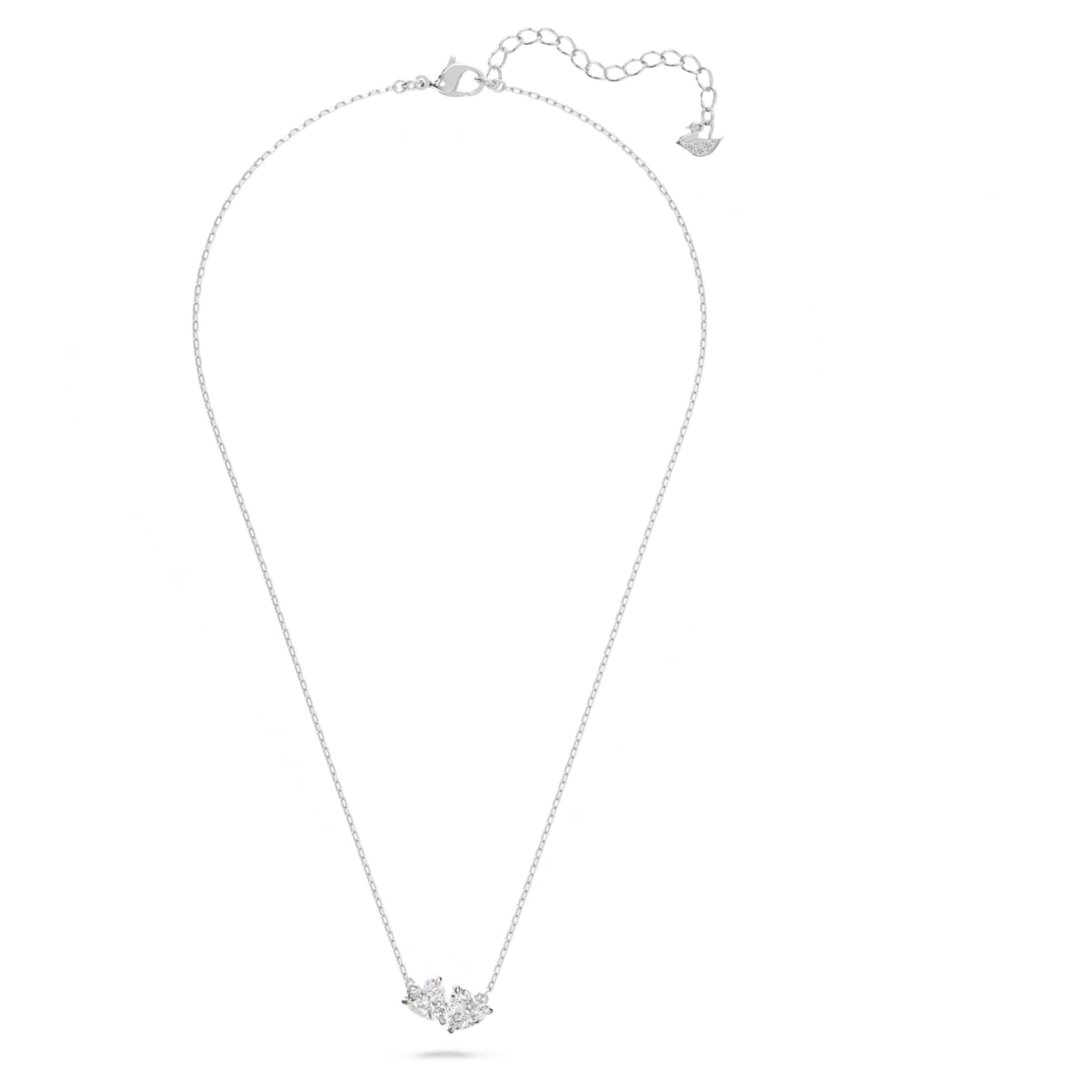 Attract Soul necklace, Heart, White, Rhodium plated | Swarovski.com