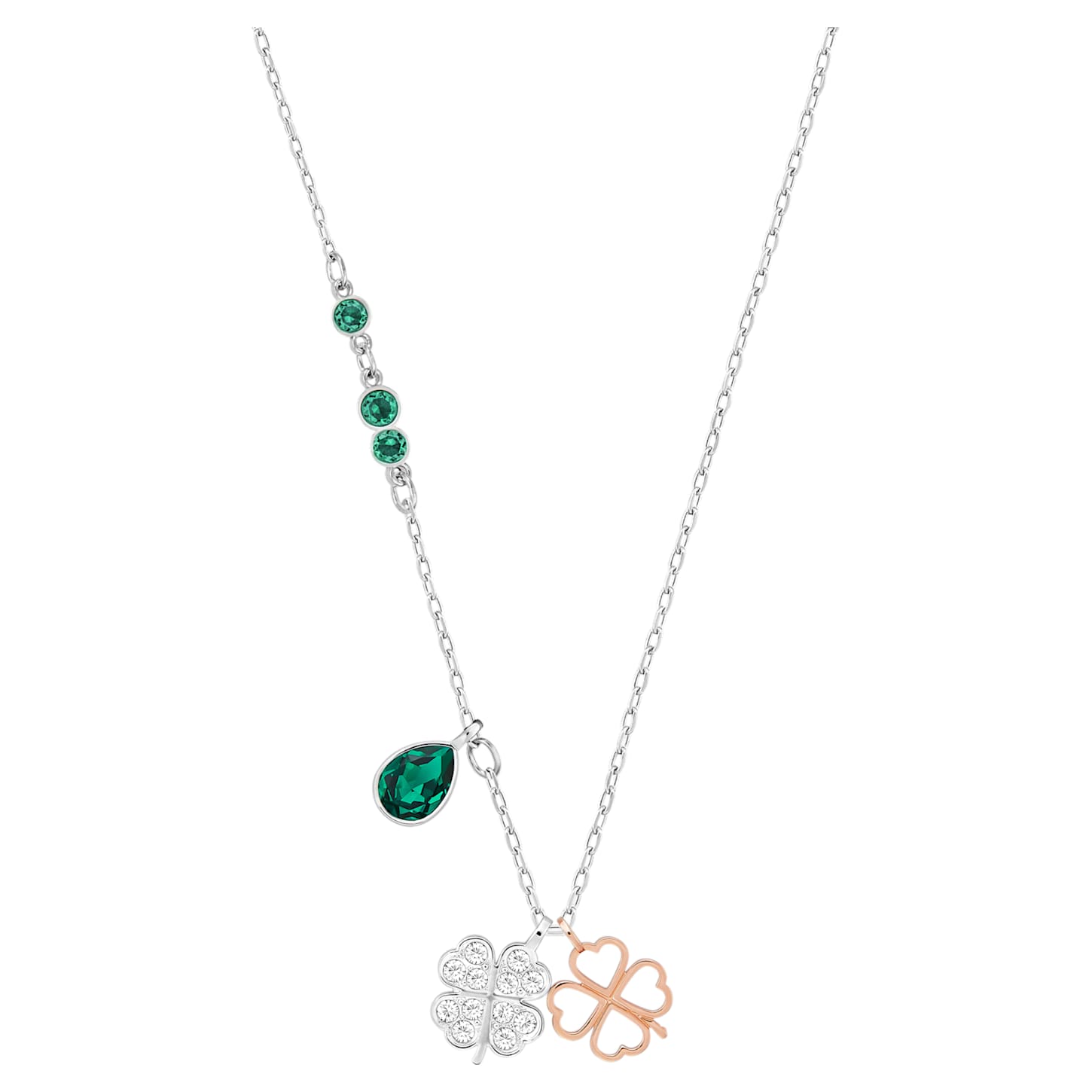 URONE Collana San Patrizio Quadrifoglio In Argento 925 Con Malachite - Regalo Donna, 18+2 Pollici
