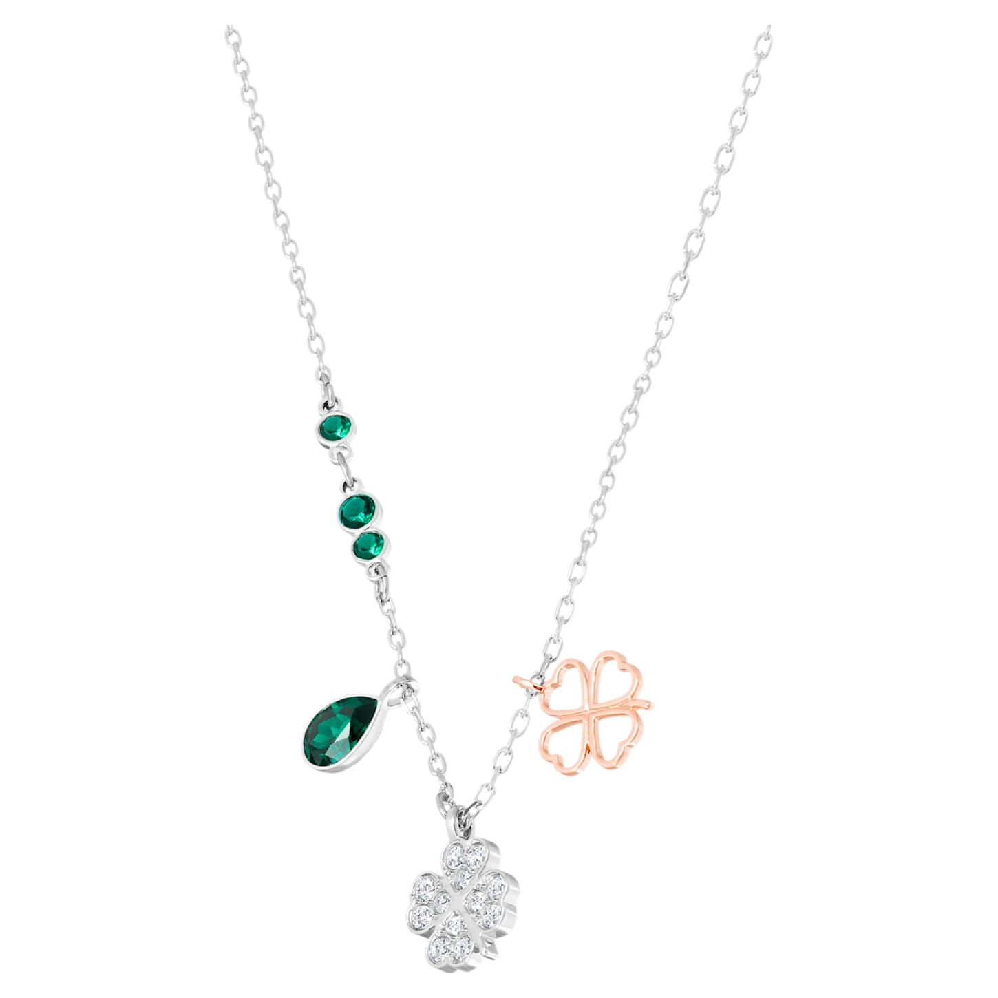 Swarovski Symbolic Clover Pendant, Green, Mixed metal finish