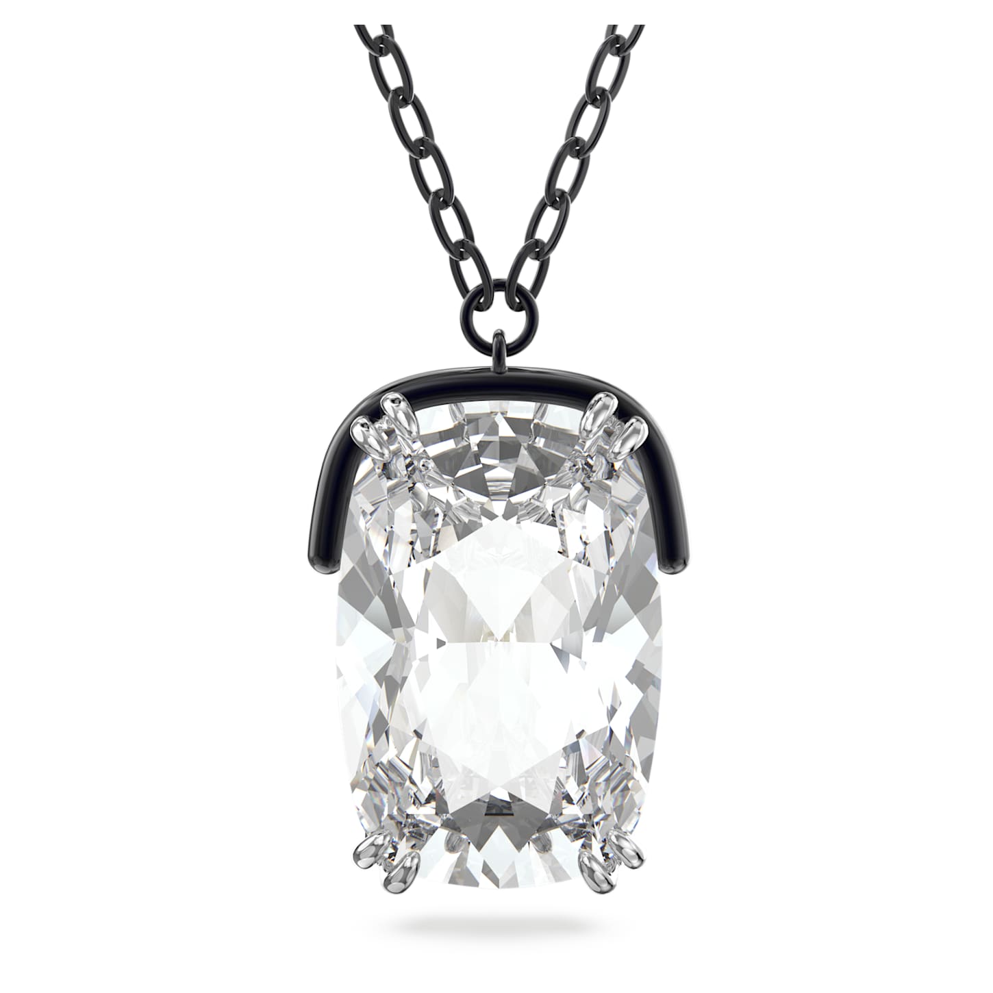 Harmonia pendant, Oversized crystals, White, Mixed metal finish