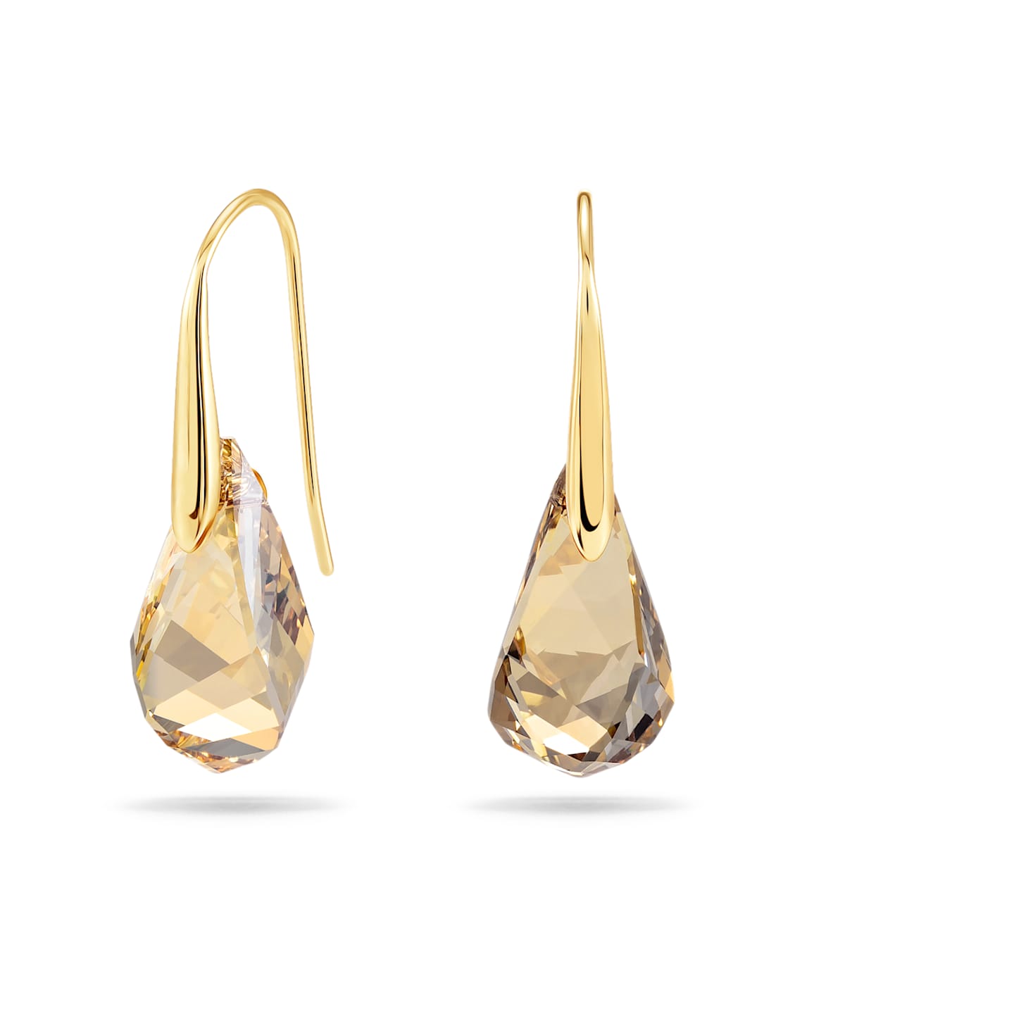 Energic drop earrings, Brown, Gold-tone plated | Swarovski