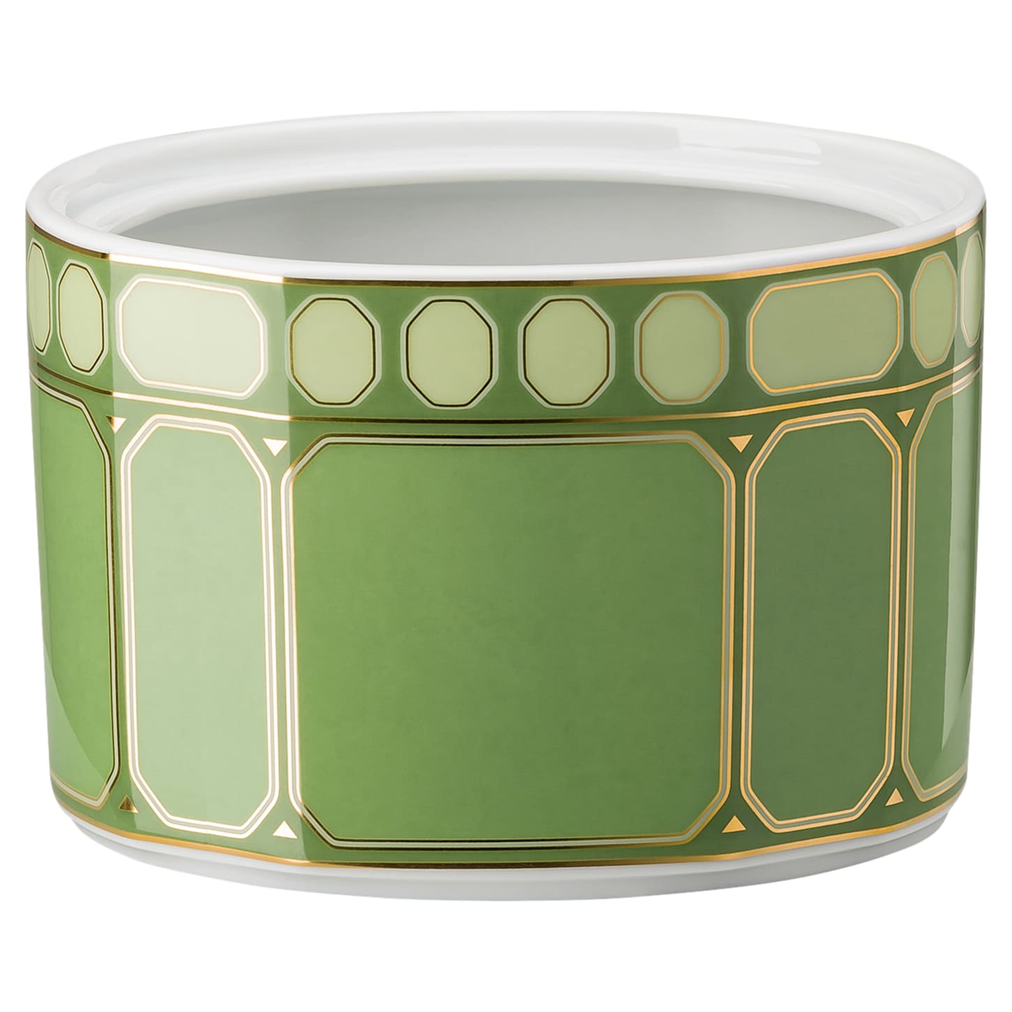 Signum sugar bowl, Porcelain, Green Swarovski