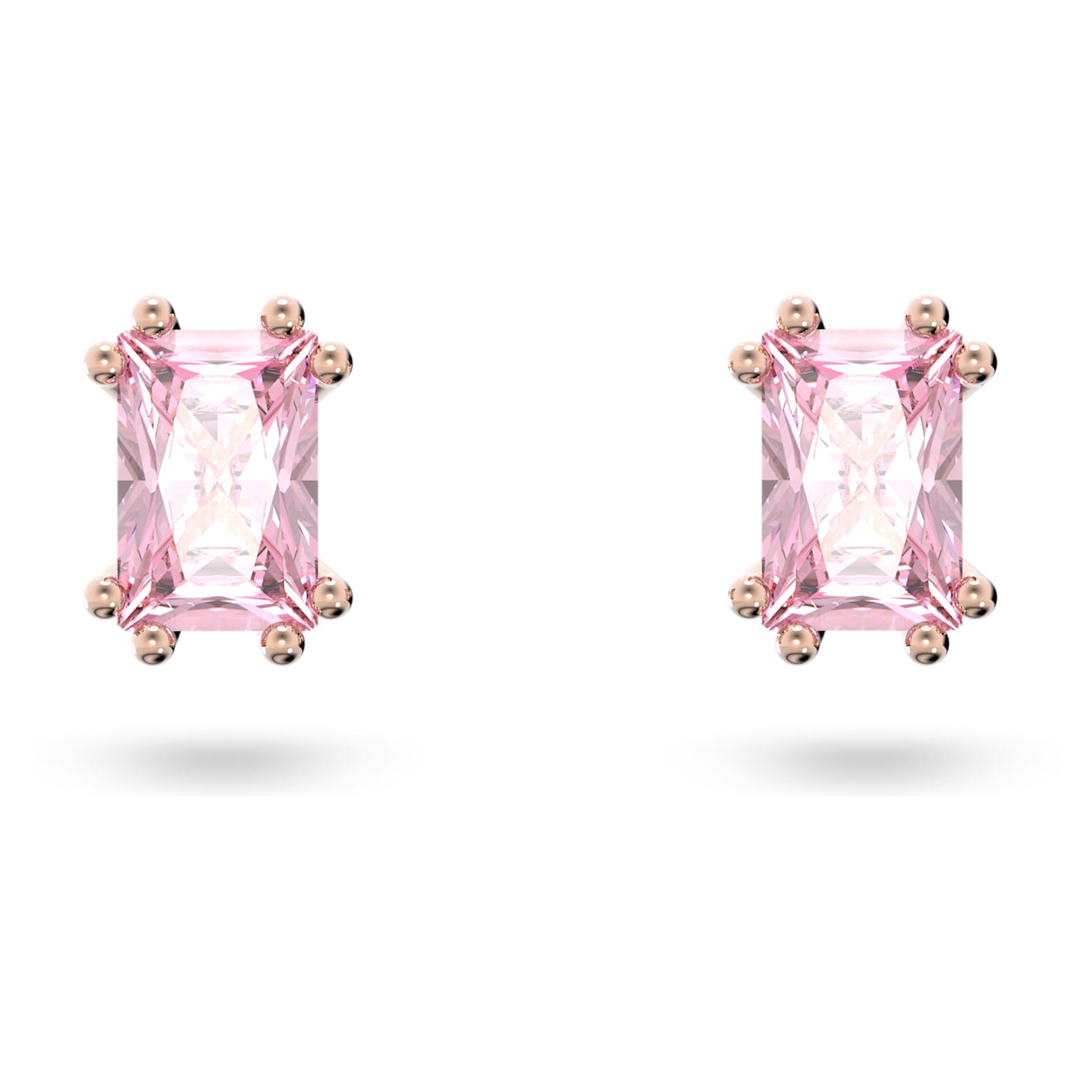 Pink stud earrings gold Sale