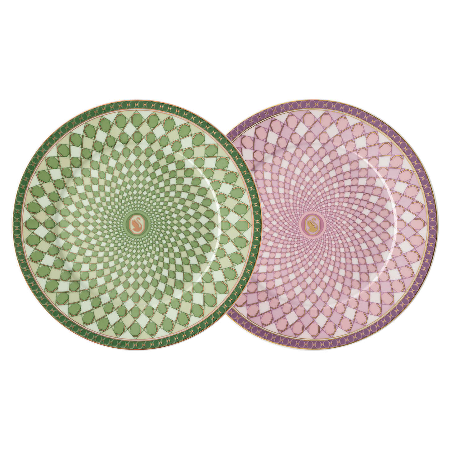 Signum plate set, Porcelain, Medium, Multicolored | Swarovski Signum plate set, Porcelain, Medium, Multicolored | Swarovski