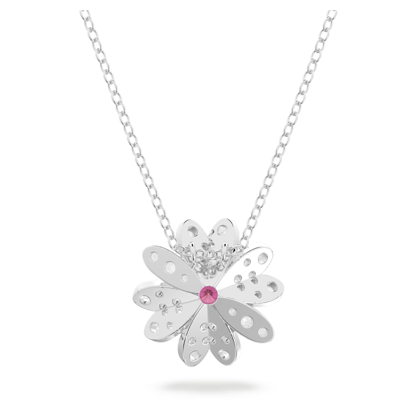 Eternal Flower pendant, Flower, Pink, Mixed metal finish Swarovski