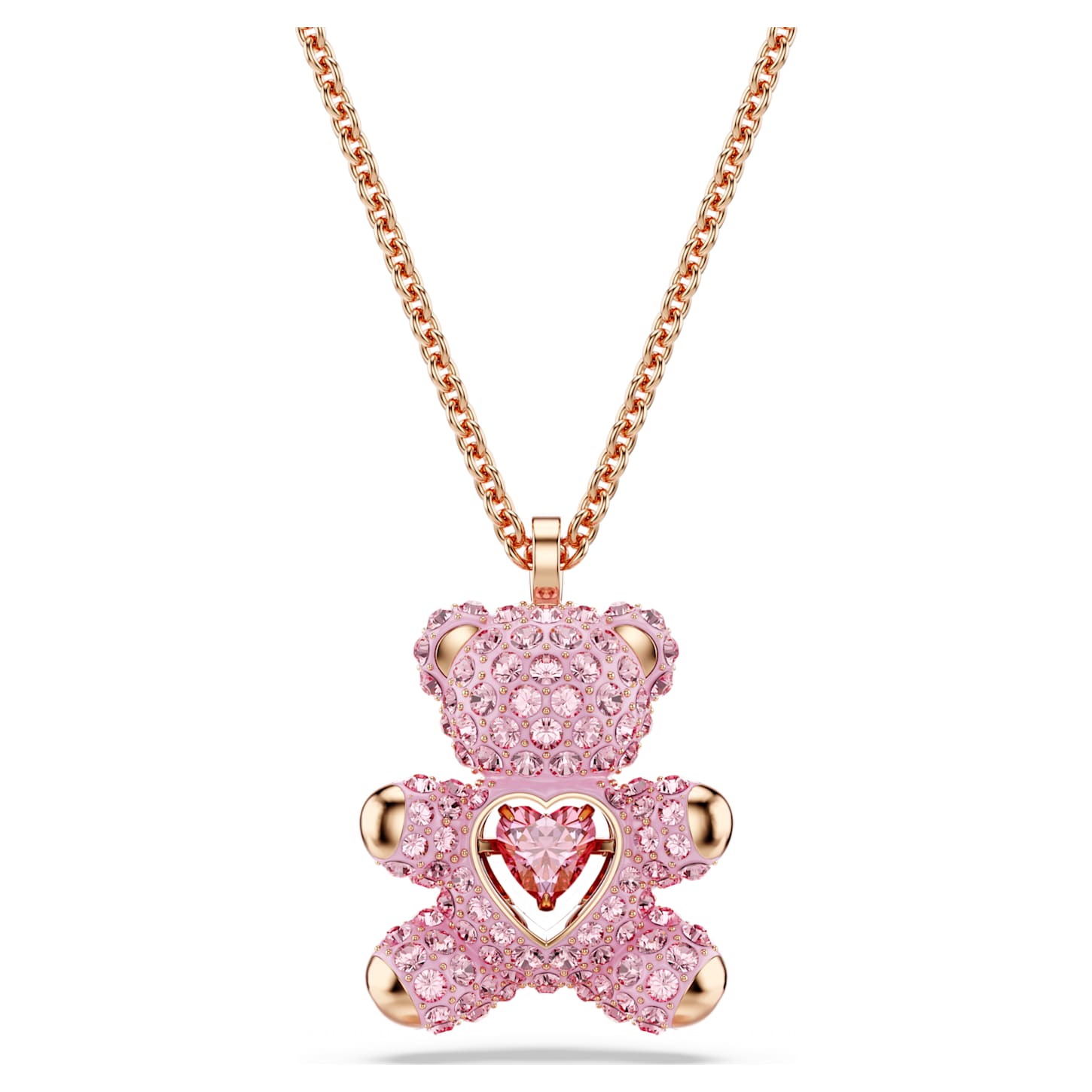 Rose gold bear necklace clearance