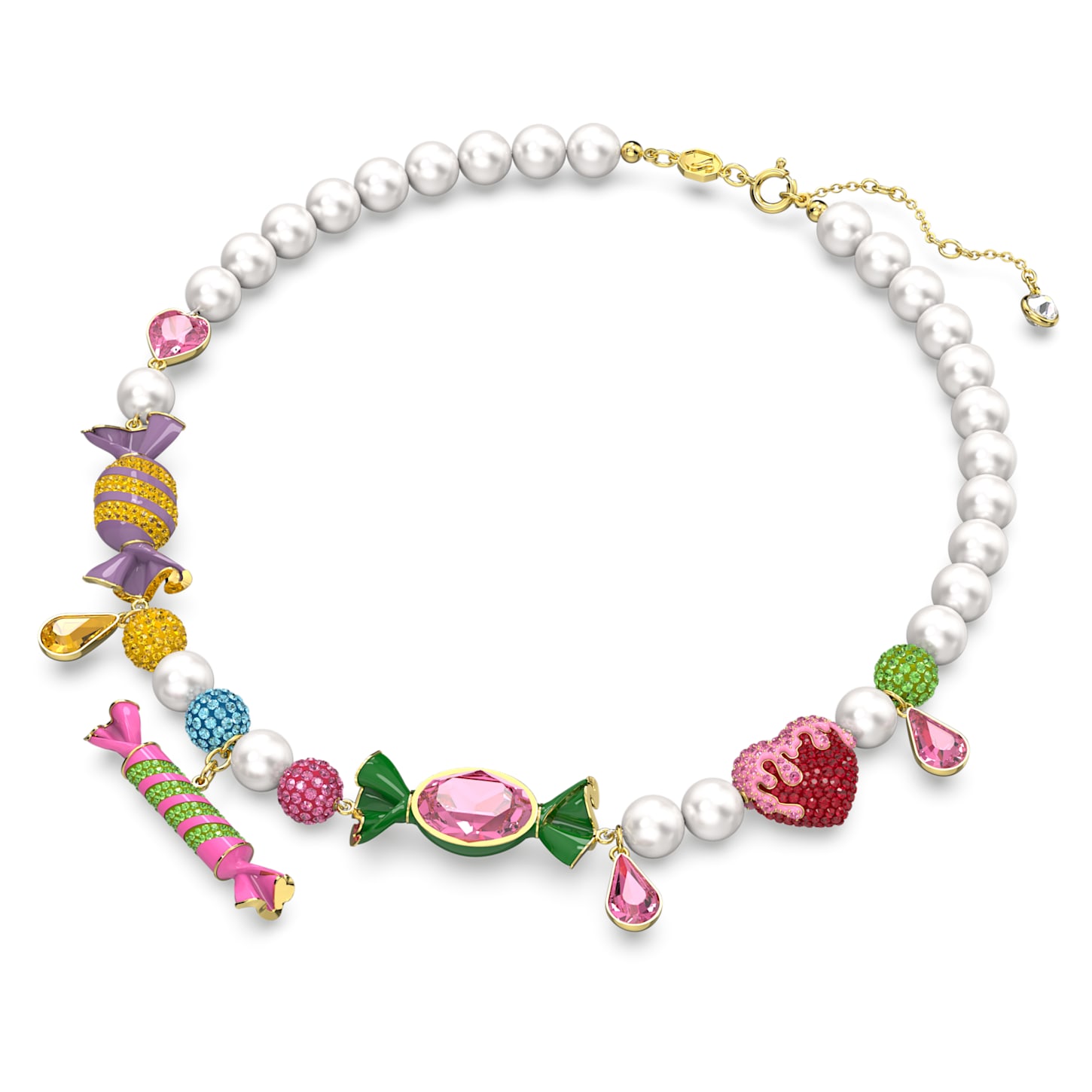 Dulcis necklace, Candy, Multicolored, Goldtone plated Swarovski