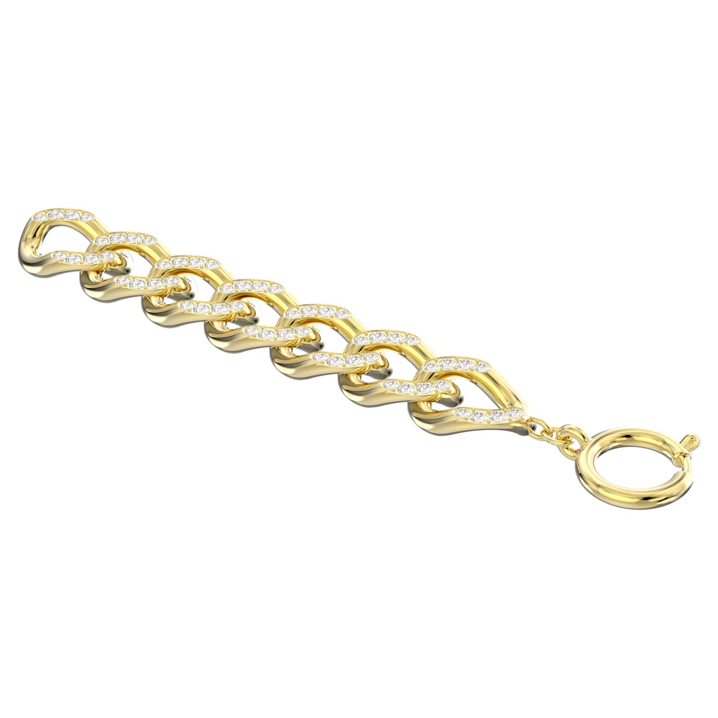 Dextera extender, White, Goldtone plated Swarovski