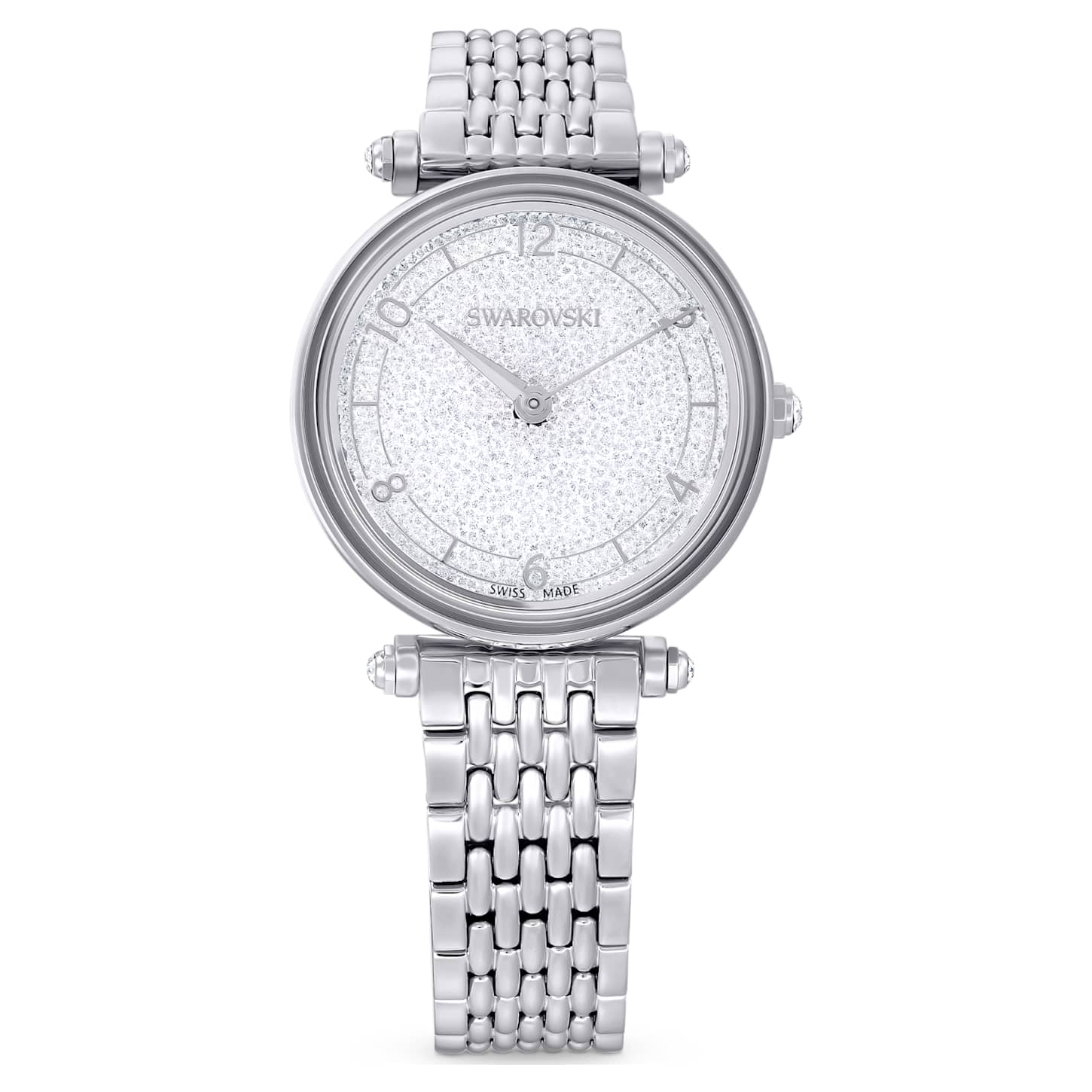 Swarovski Crystalline wonder watch, Swiss Made, Metal bracelet, Silver tone, Stainless steel