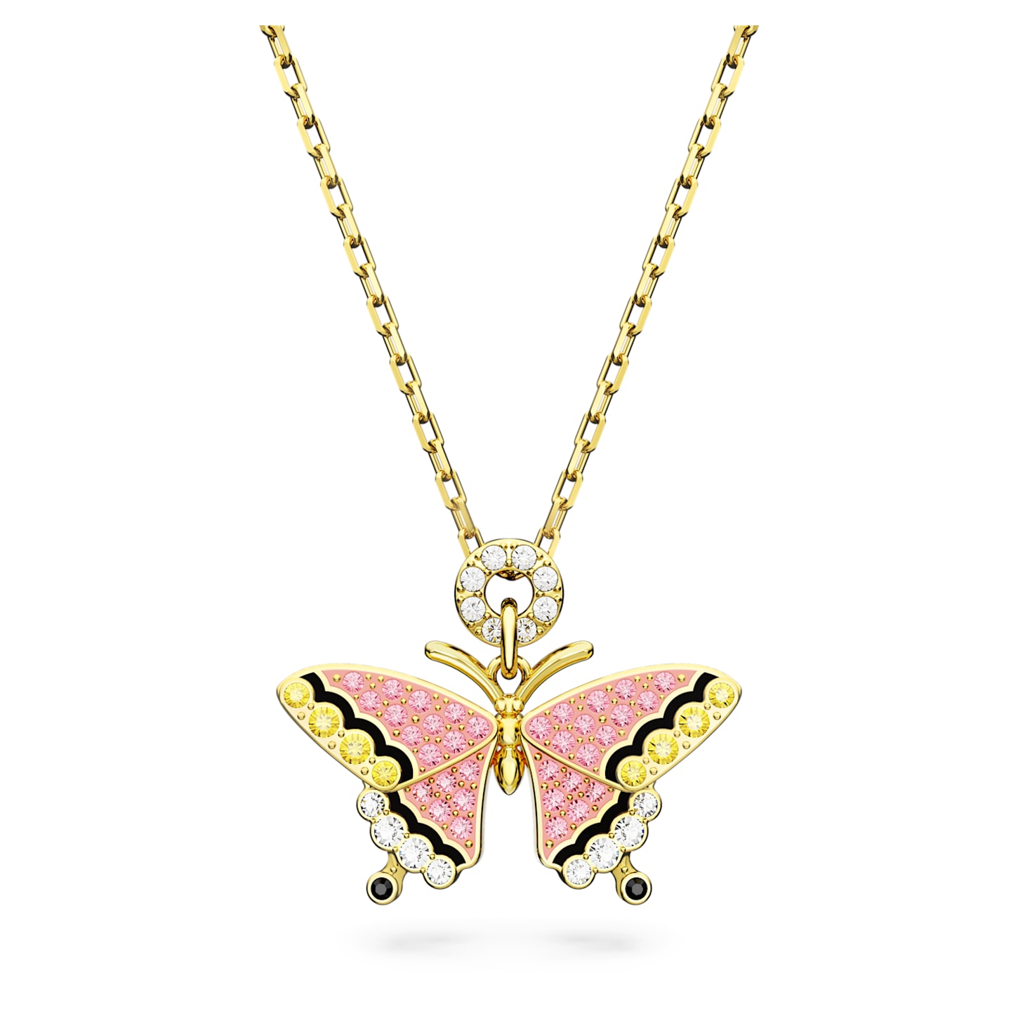 Idyllia pendant, Butterfly, Multicolored, Goldtone plated Swarovski