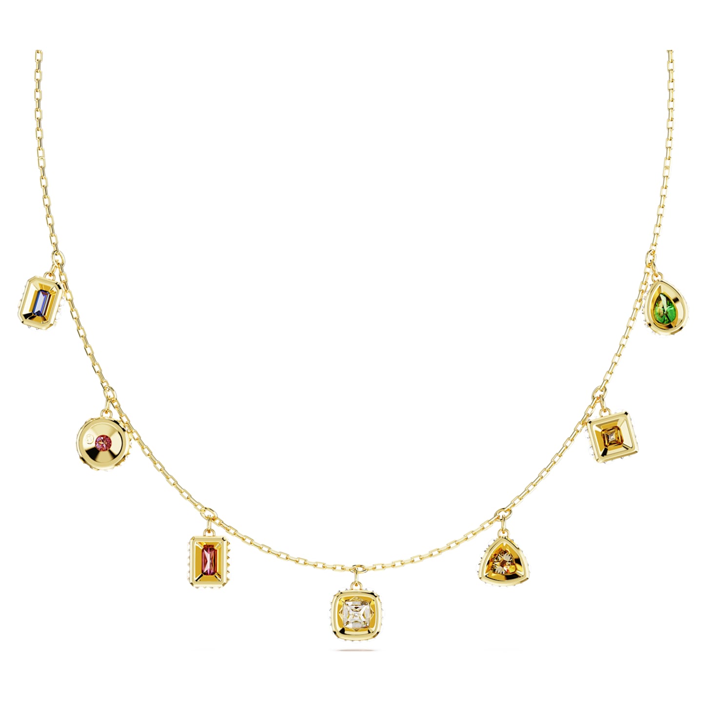 Stilla necklace, Mixed cuts, Multicolored, Goldtone plated Swarovski